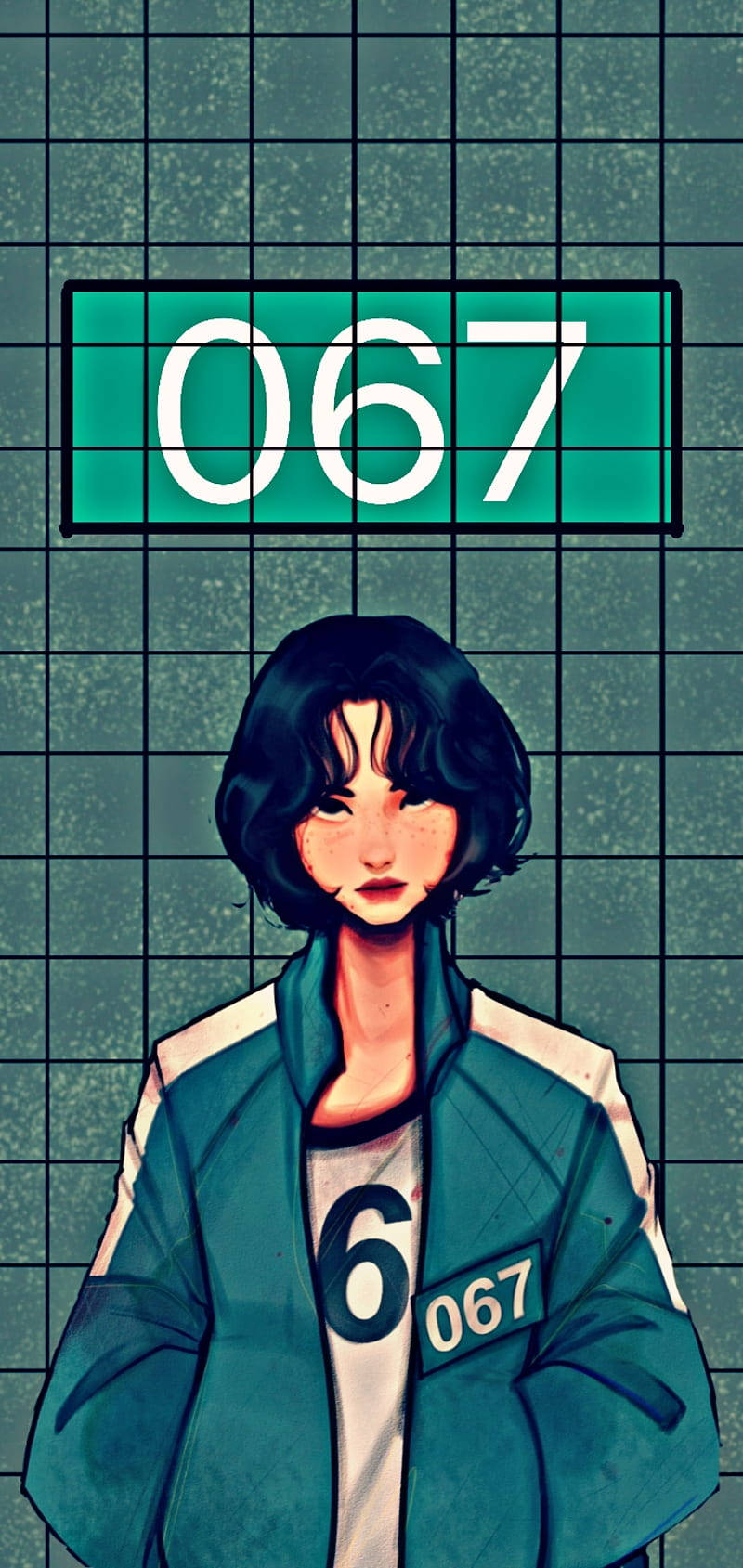 ผู้เล่นสีเขียว 067 สควิดเกม วอลเปเปอร์