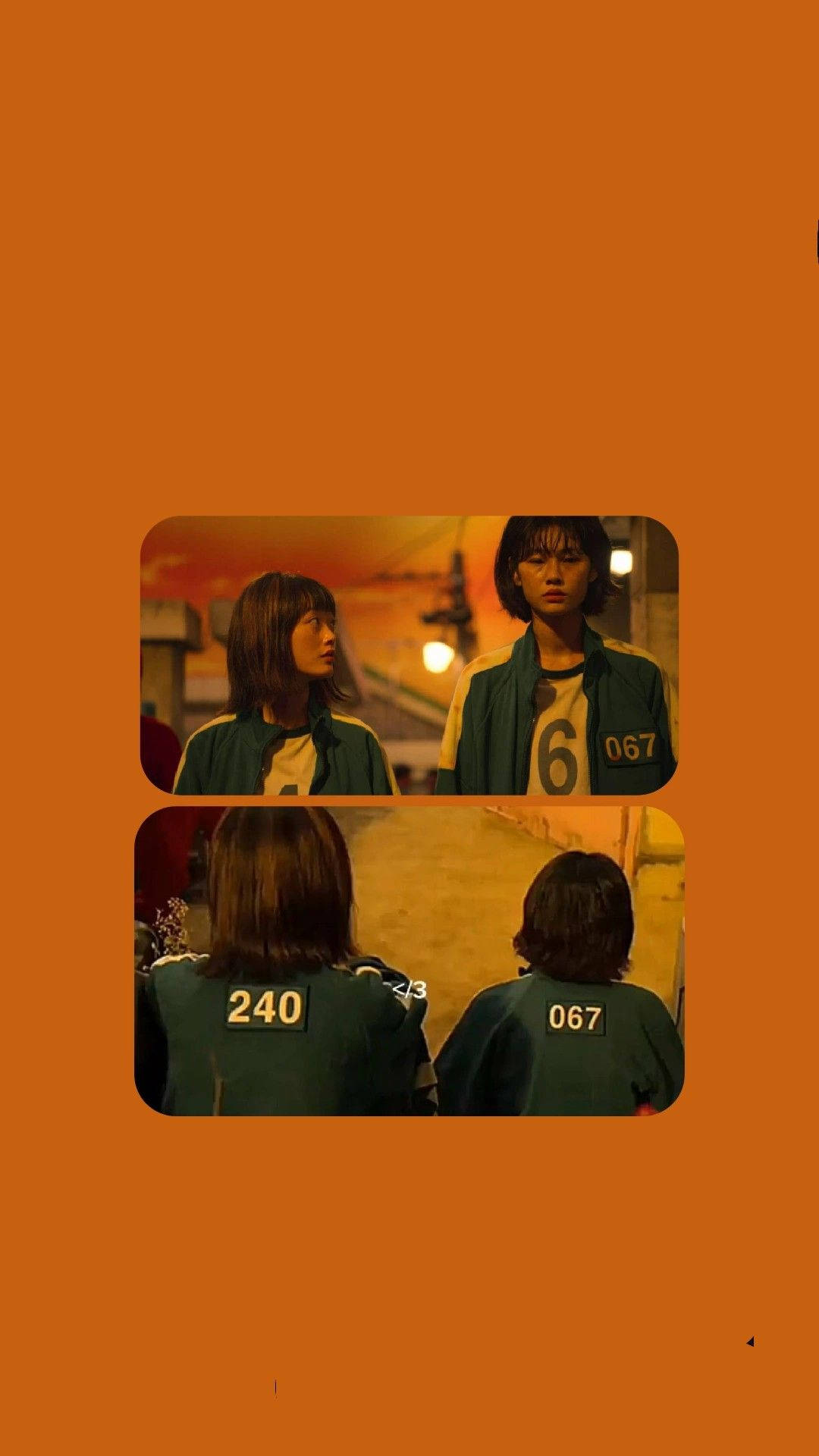 067 สควิดเกม พื้นหลังสีส้ม วอลเปเปอร์