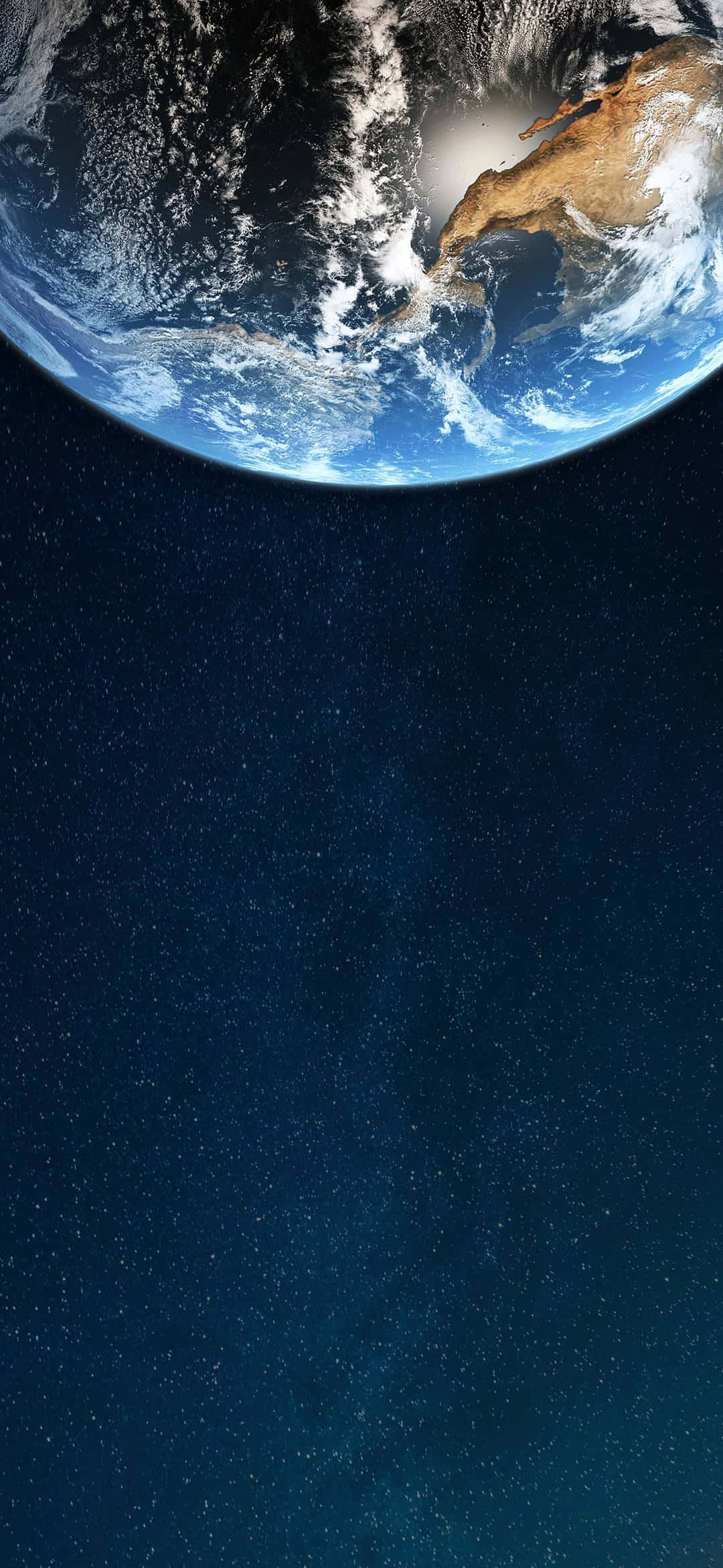 1080x2340 4K พื้นหลังครึ่งโลกในอวกาศ วอลเปเปอร์