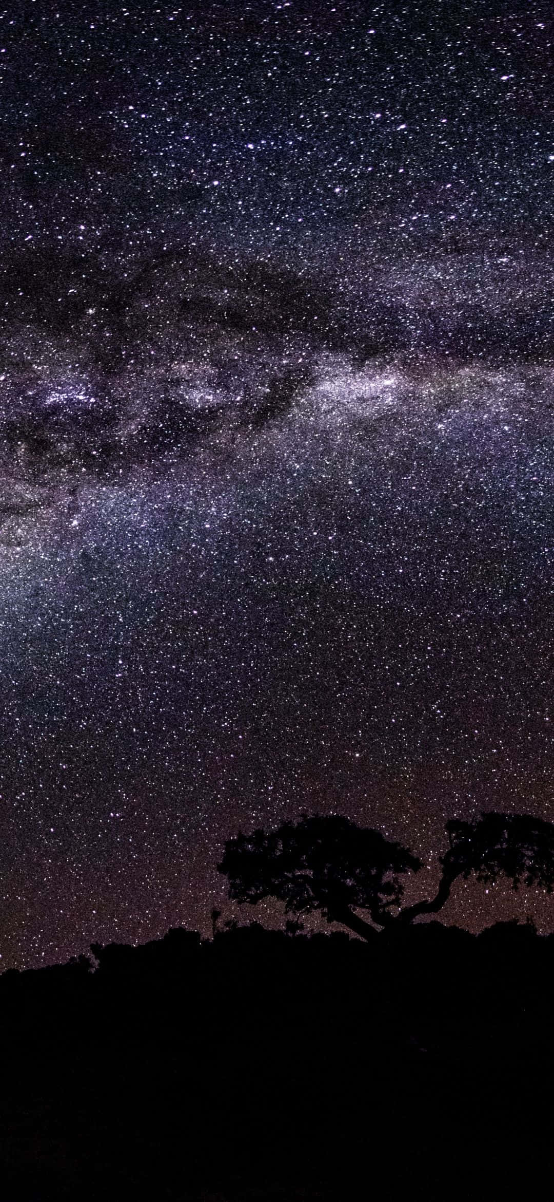 1080x2340 4K ท้องฟ้าดาราจักรทางช้างเผือกยามค่ำคืน วอลเปเปอร์