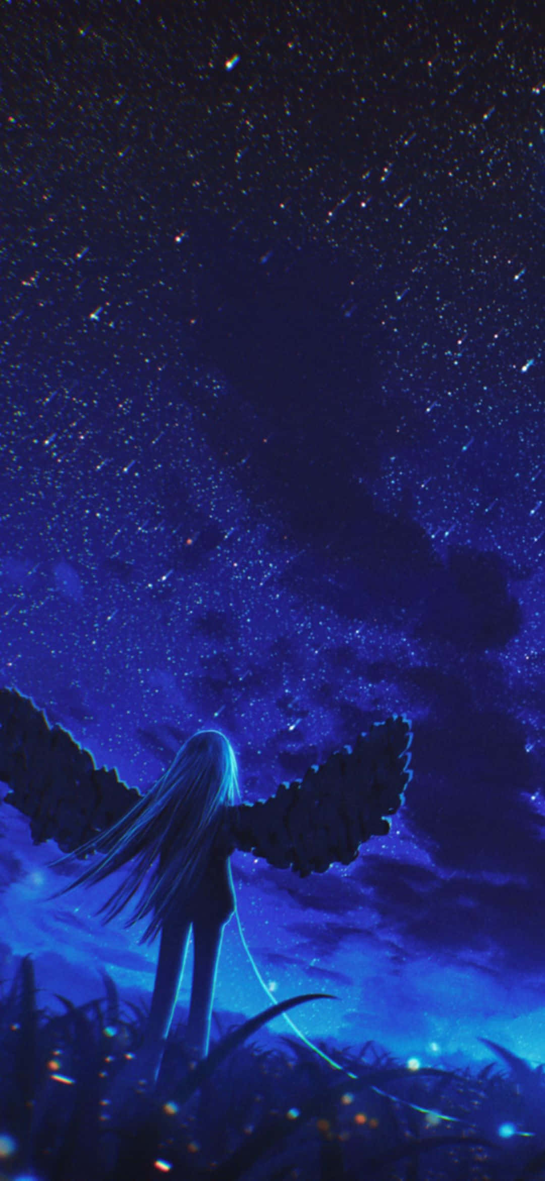 1080x2340 4K เทวดามืด ท้องฟ้ายามค่ำคืน วอลเปเปอร์