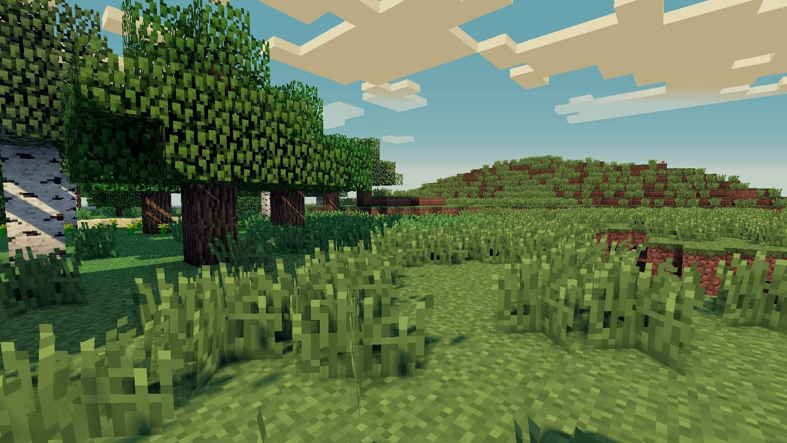 1280x720 ทุ่งหญ้าสีเขียวใน Minecraft วอลเปเปอร์
