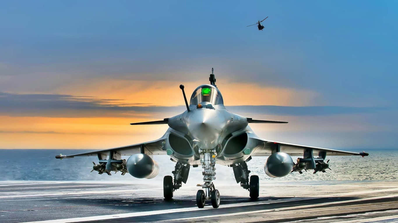 พื้นหลัง 1366x768 Jumbo Jets พร้อม Dassault Rafale วอลเปเปอร์