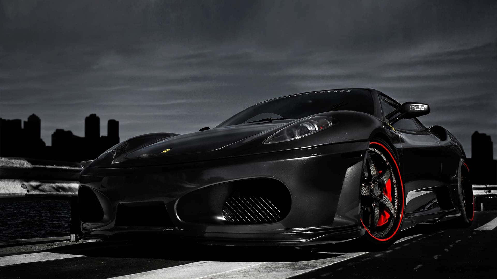 1920x1080 HD รถยนต์สีดำ Ferrari วอลเปเปอร์