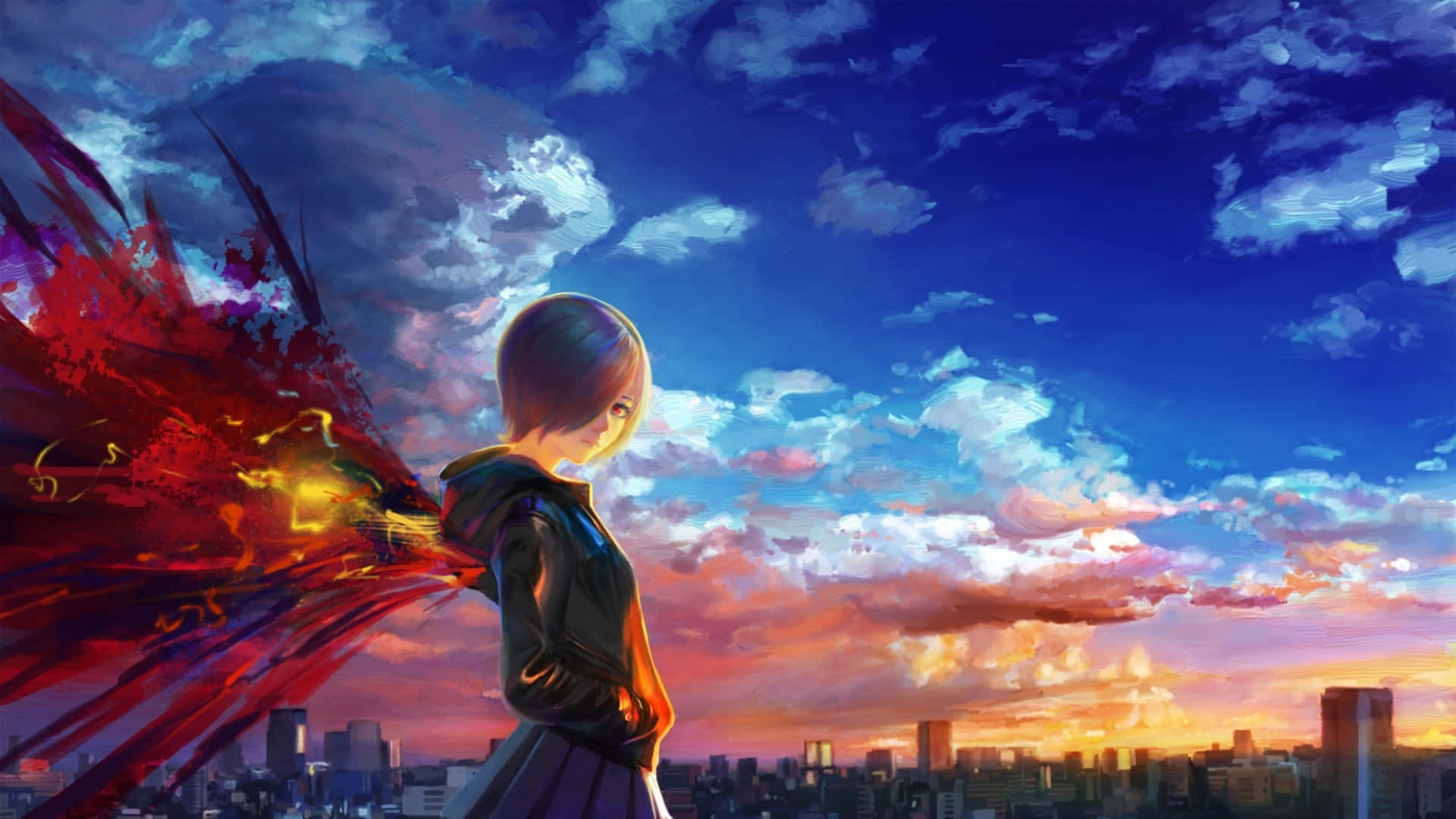 1920x1080 อนิเมะ Touka Kirishima Tokyo Ghoul วอลเปเปอร์