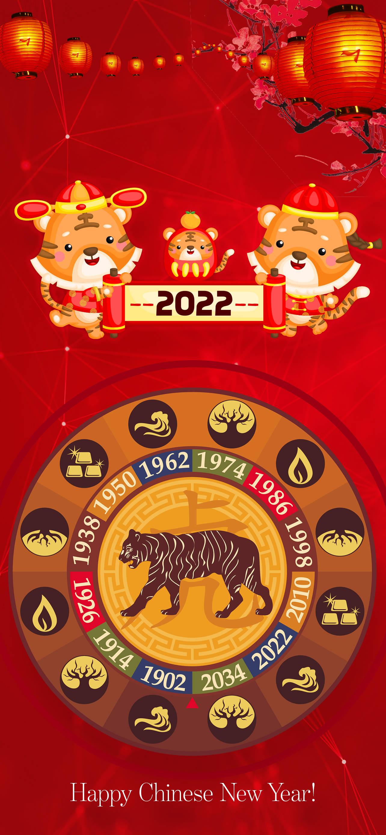 ศิลปะวันตรุษจีนปี 2022 วอลเปเปอร์