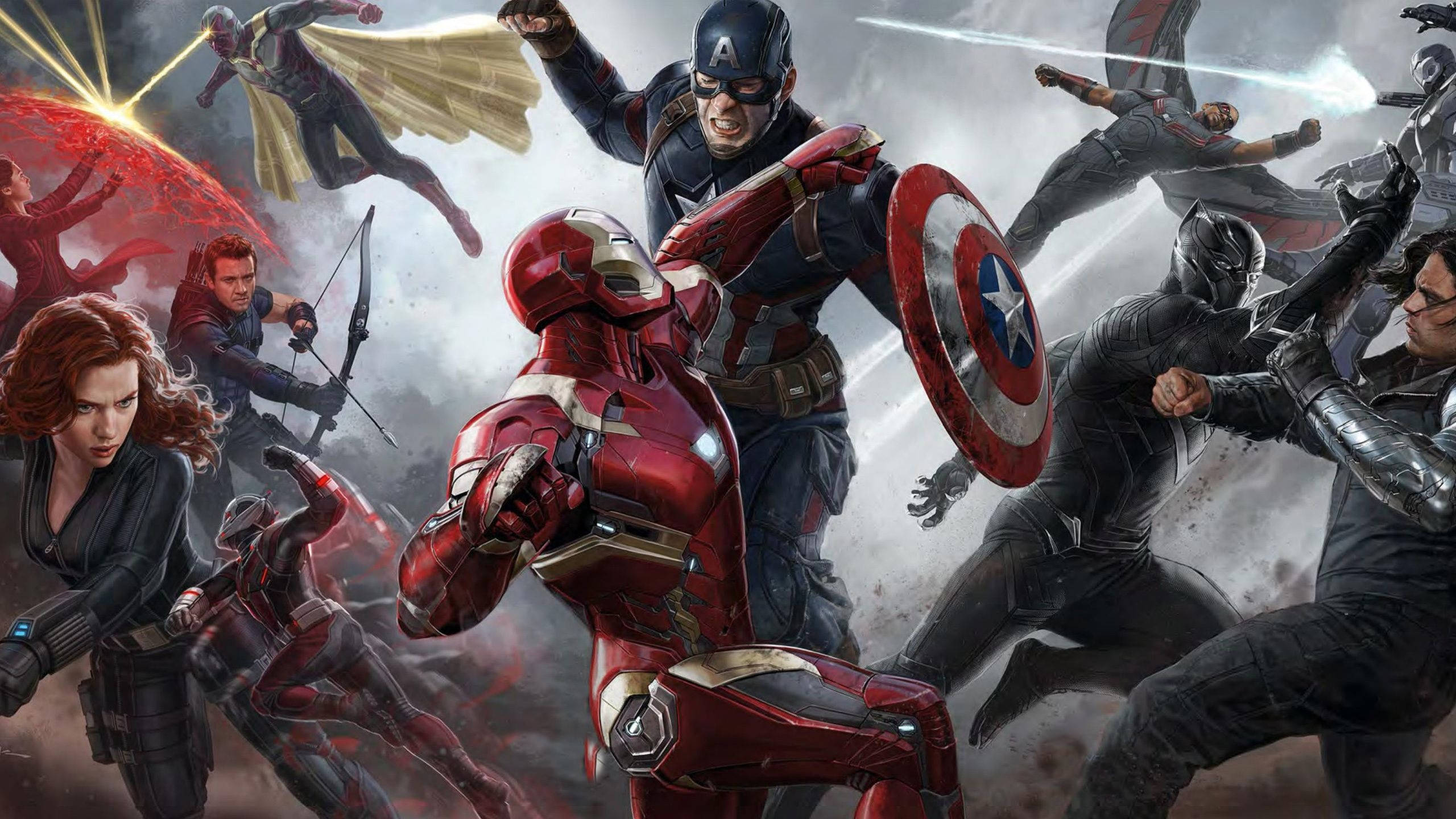 2560x1440 Marvel กัปตันอเมริกา สงครามกลางเมือง วอลเปเปอร์