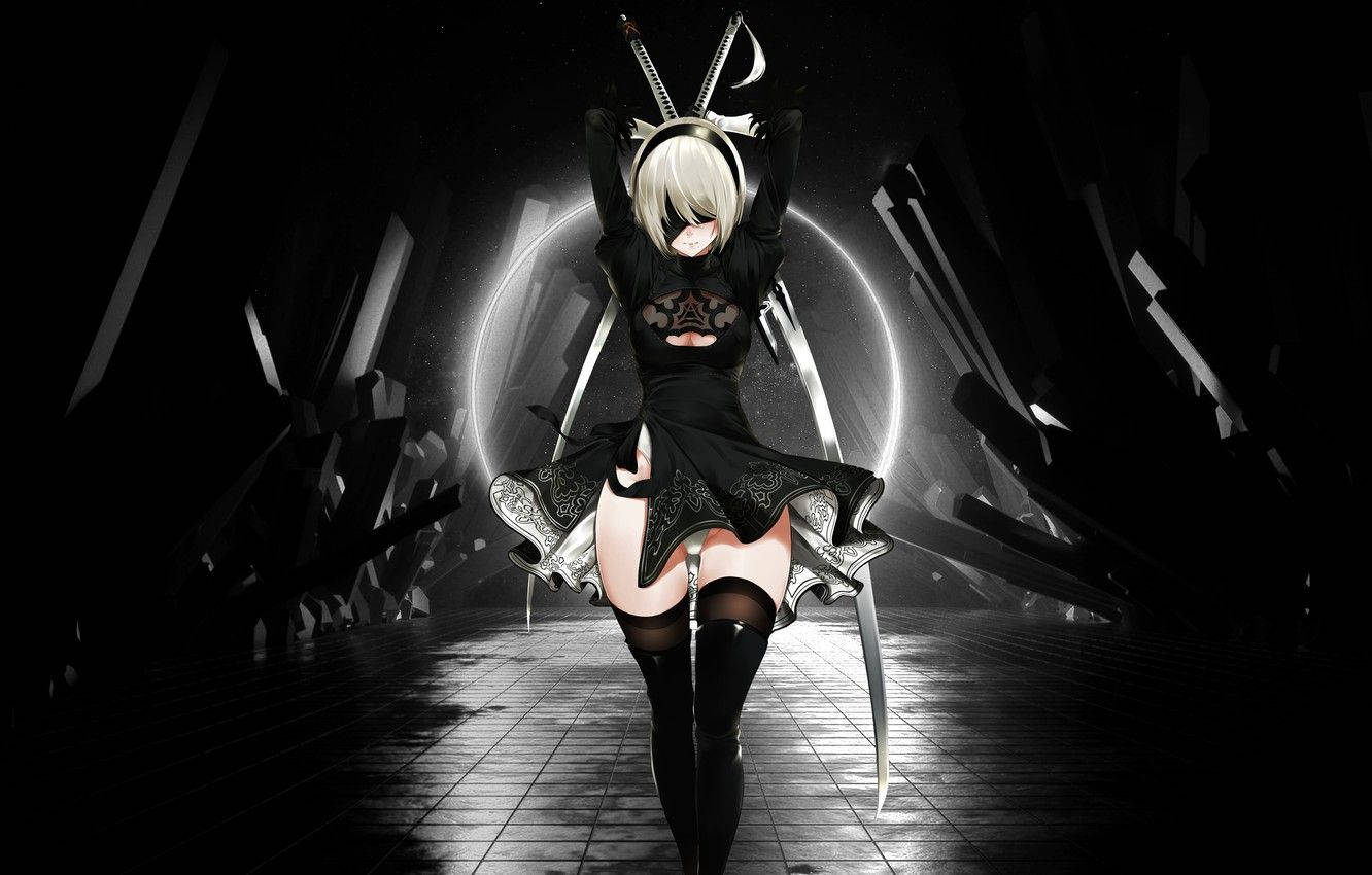 2B ดำอนิเมะ วอลเปเปอร์