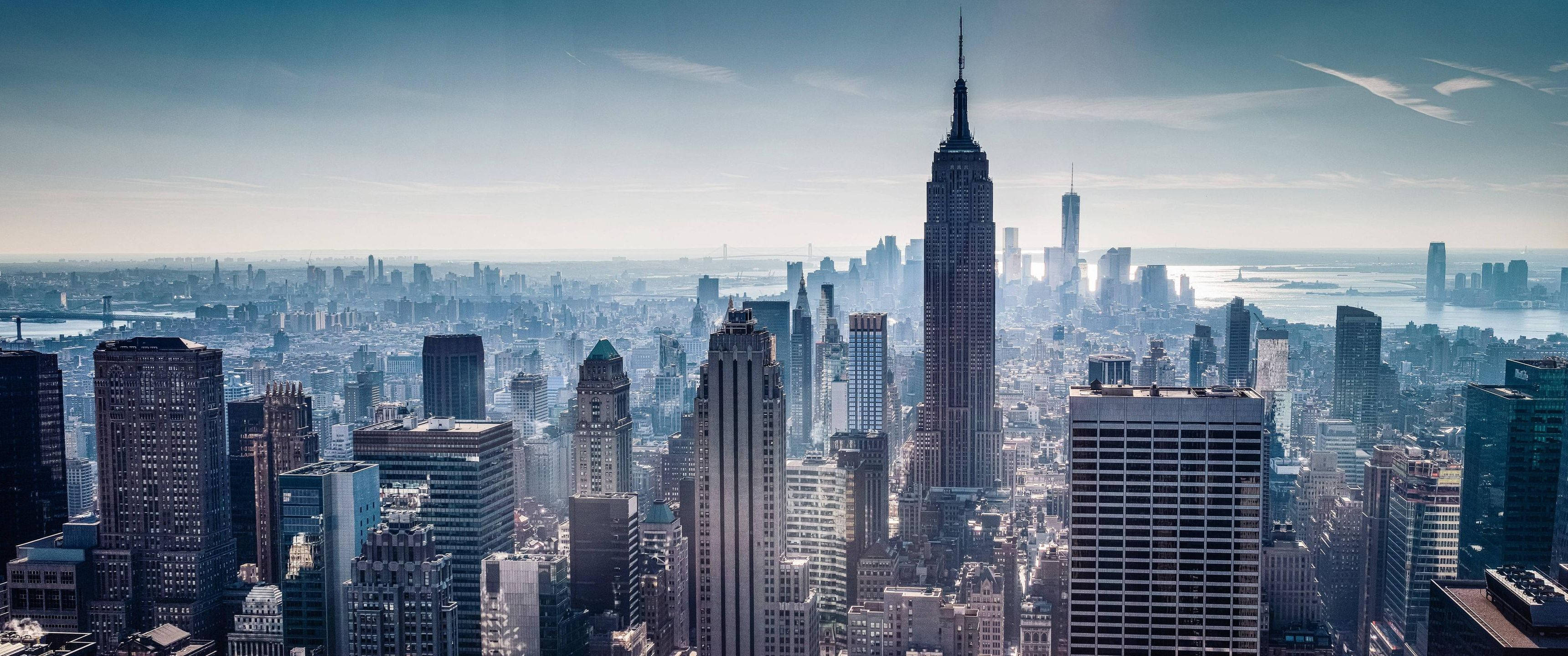 เพลิดเพลินกับทัศนียภาพเมืองนิวยอร์กในความละเอียด 3440x1440 วอลเปเปอร์