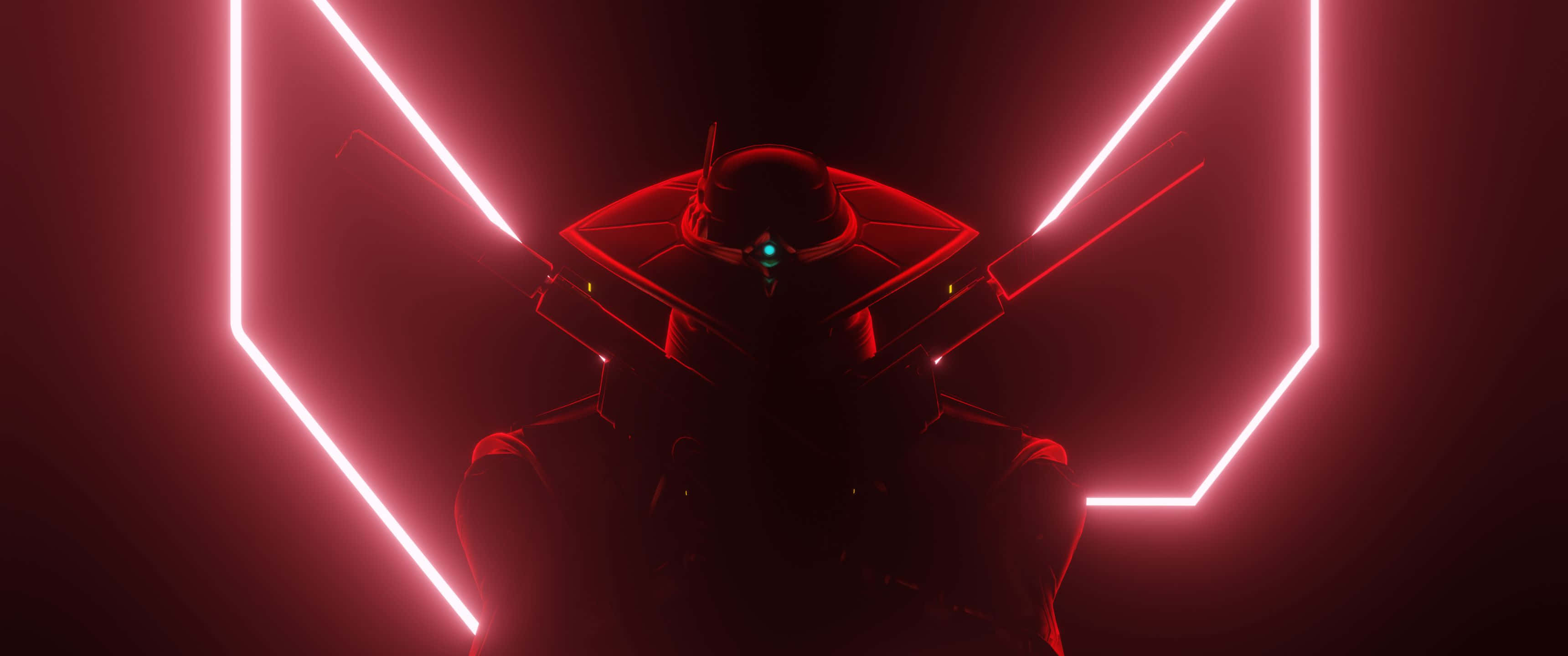 พื้นหลัง 3440x1440p Valorant Cypher สีแดง วอลเปเปอร์
