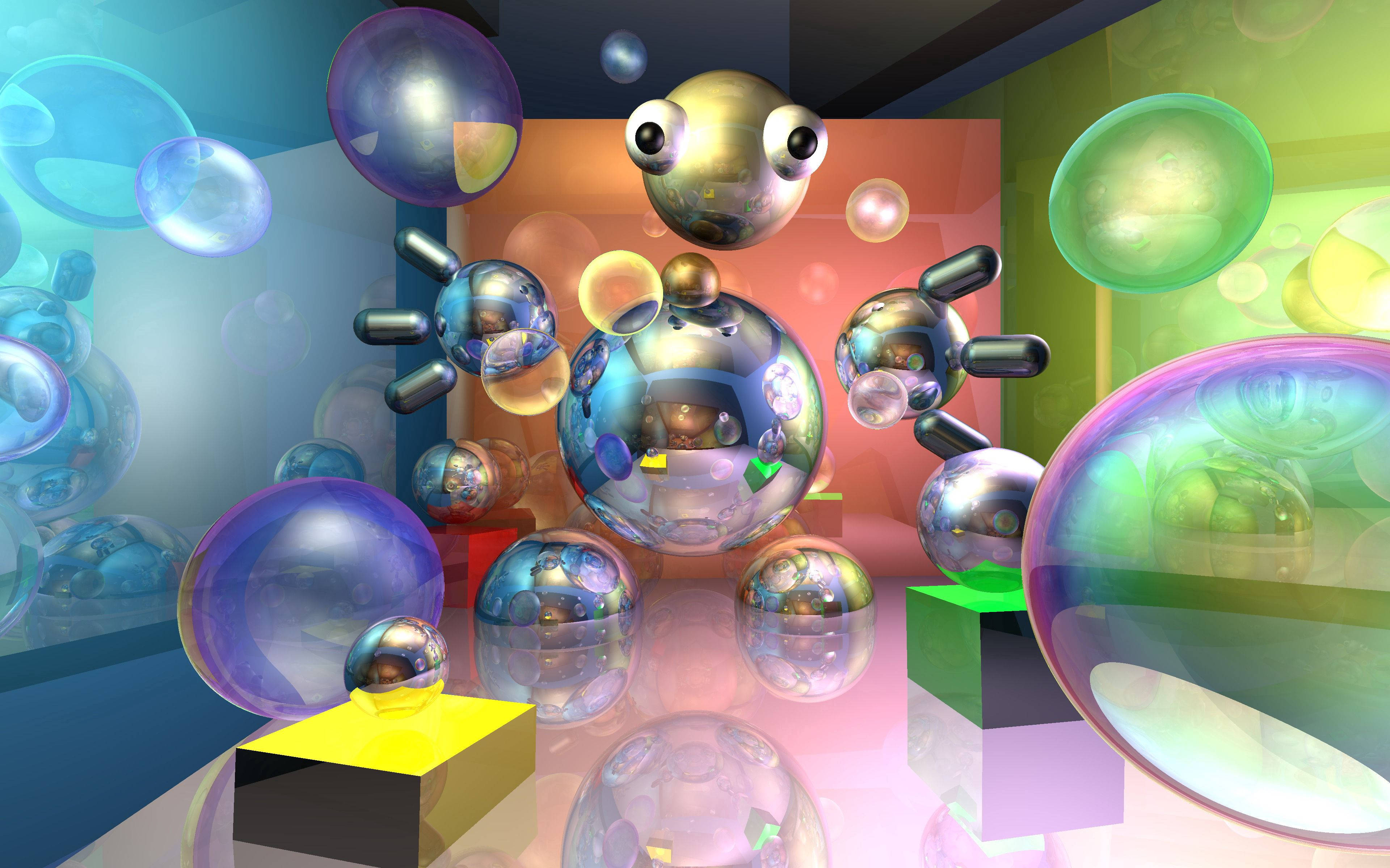 หุ่นยนต์สำรวจฟองสบู่ 3D วอลเปเปอร์