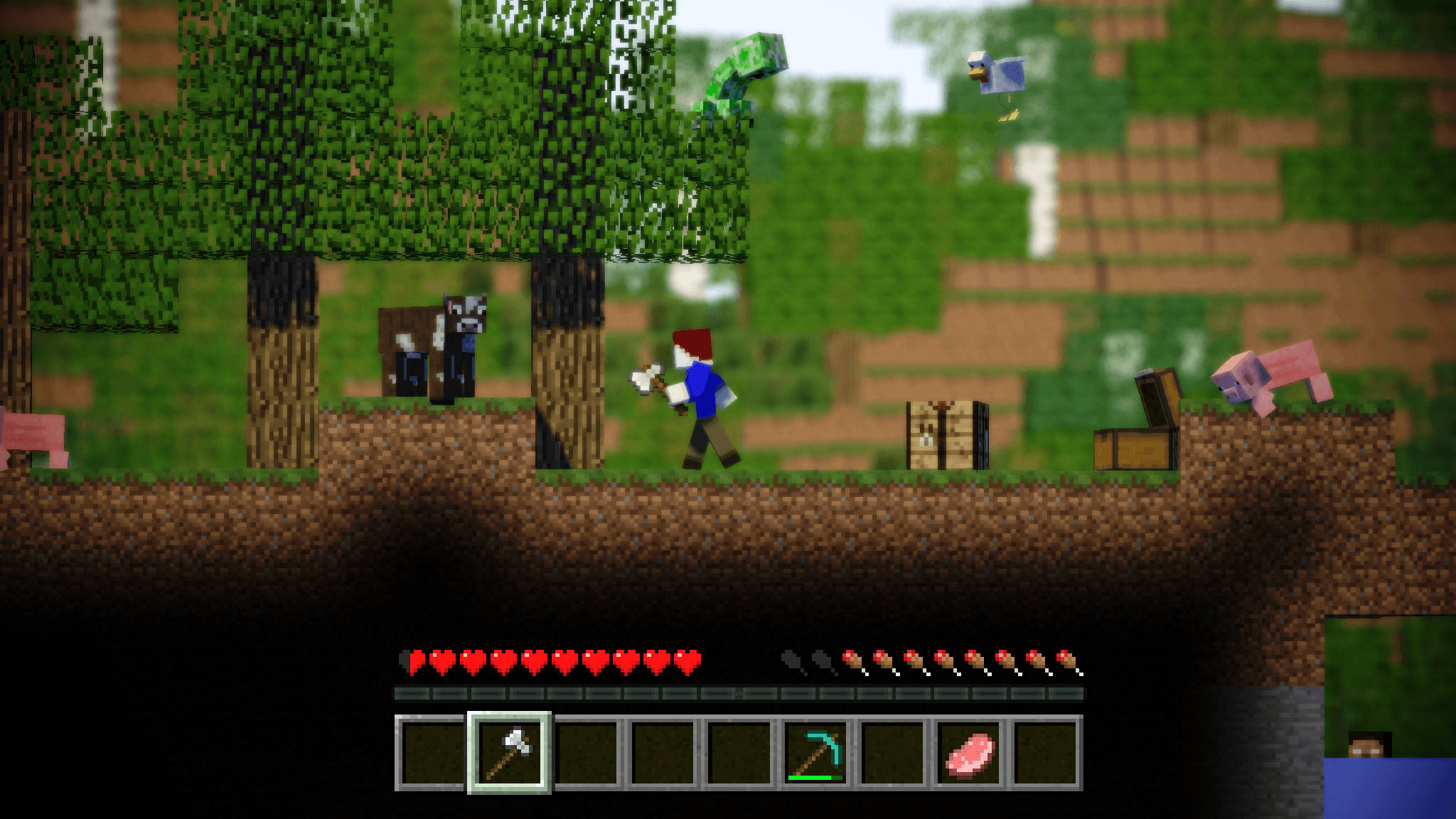 แอ็คชั่นผจญภัย 3D ใน Minecraft วอลเปเปอร์