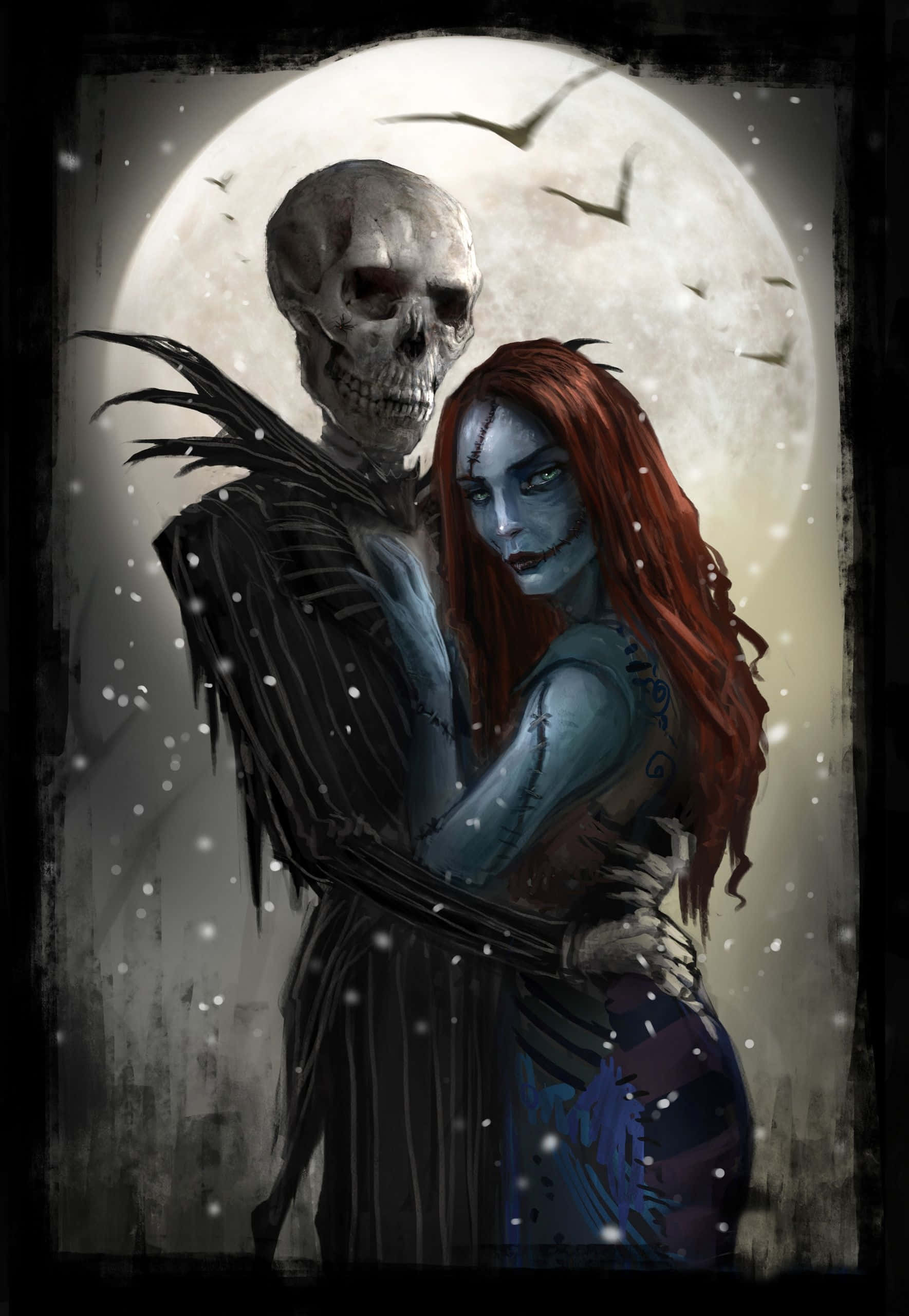 3D Sally และ Jack จาก Nightmare Before Christmas วอลเปเปอร์