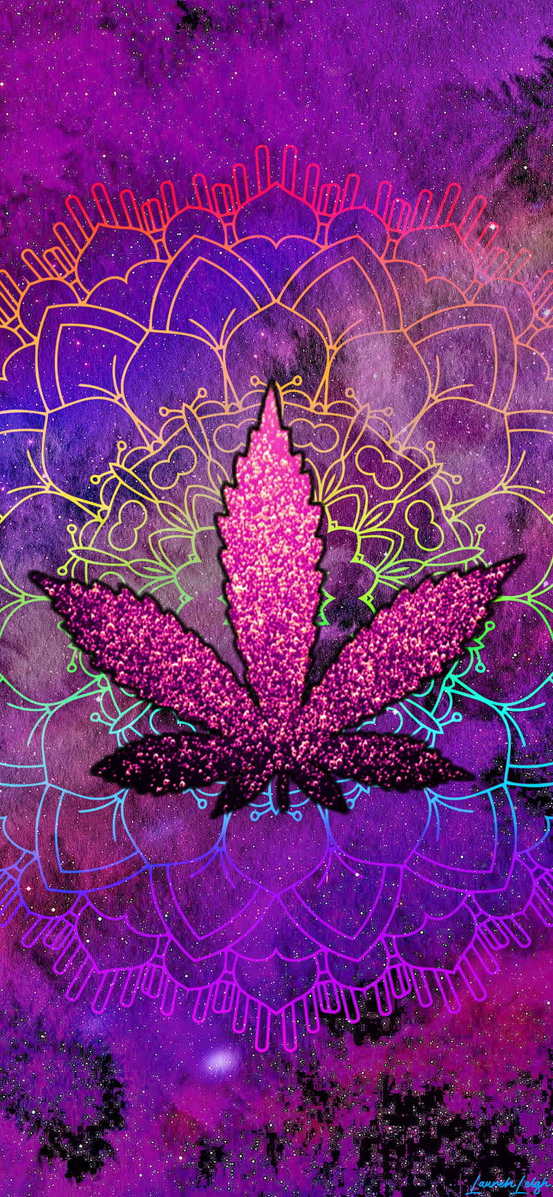 420 ใบกัญชาสีม่วงประกาย วอลเปเปอร์