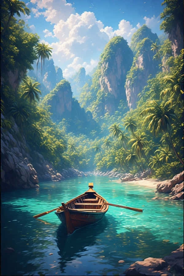เรือหางยาวและหน้าผาหินปูนสวรรค์เขตร้อน 4K วอลเปเปอร์