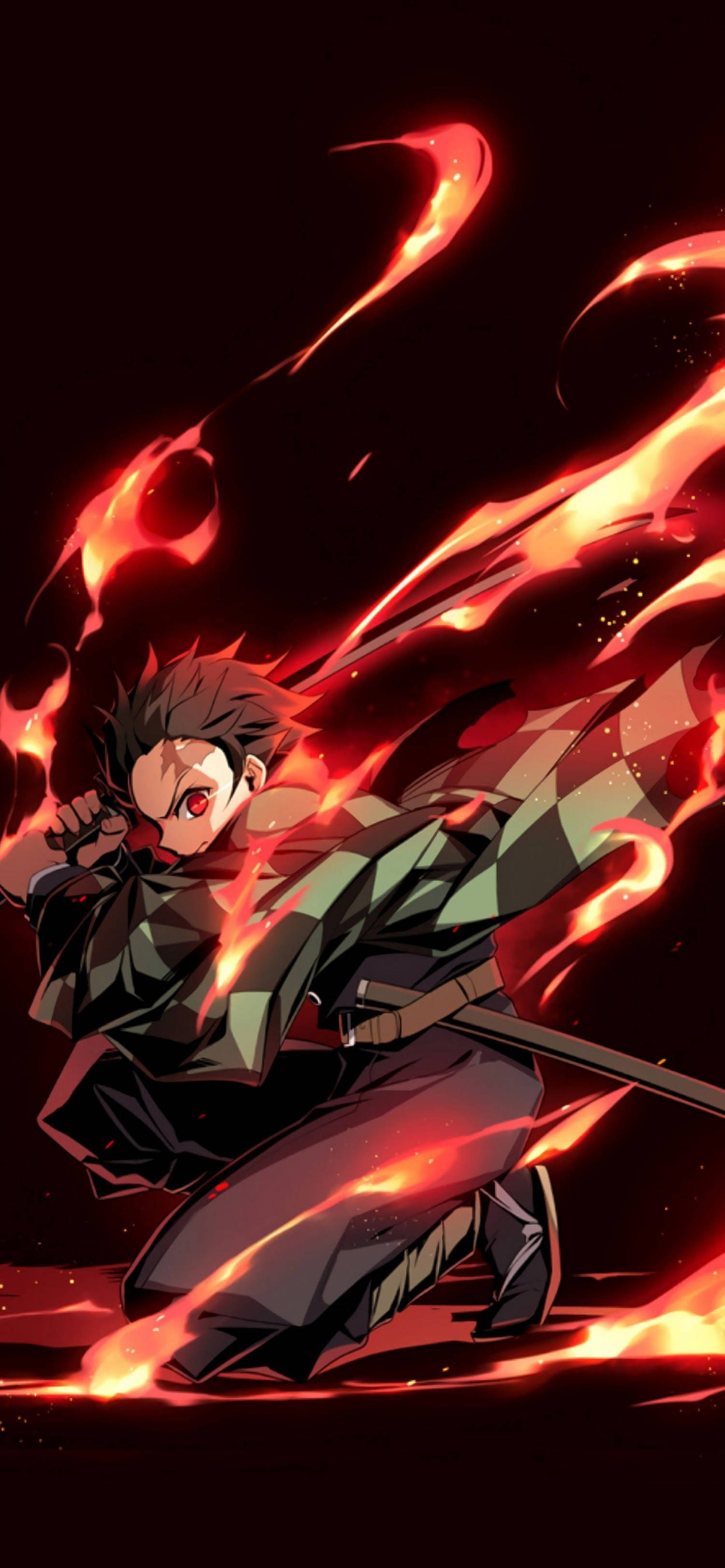 4K Anime iPhone Demon Slayer ไฟเทพระบำ วอลเปเปอร์