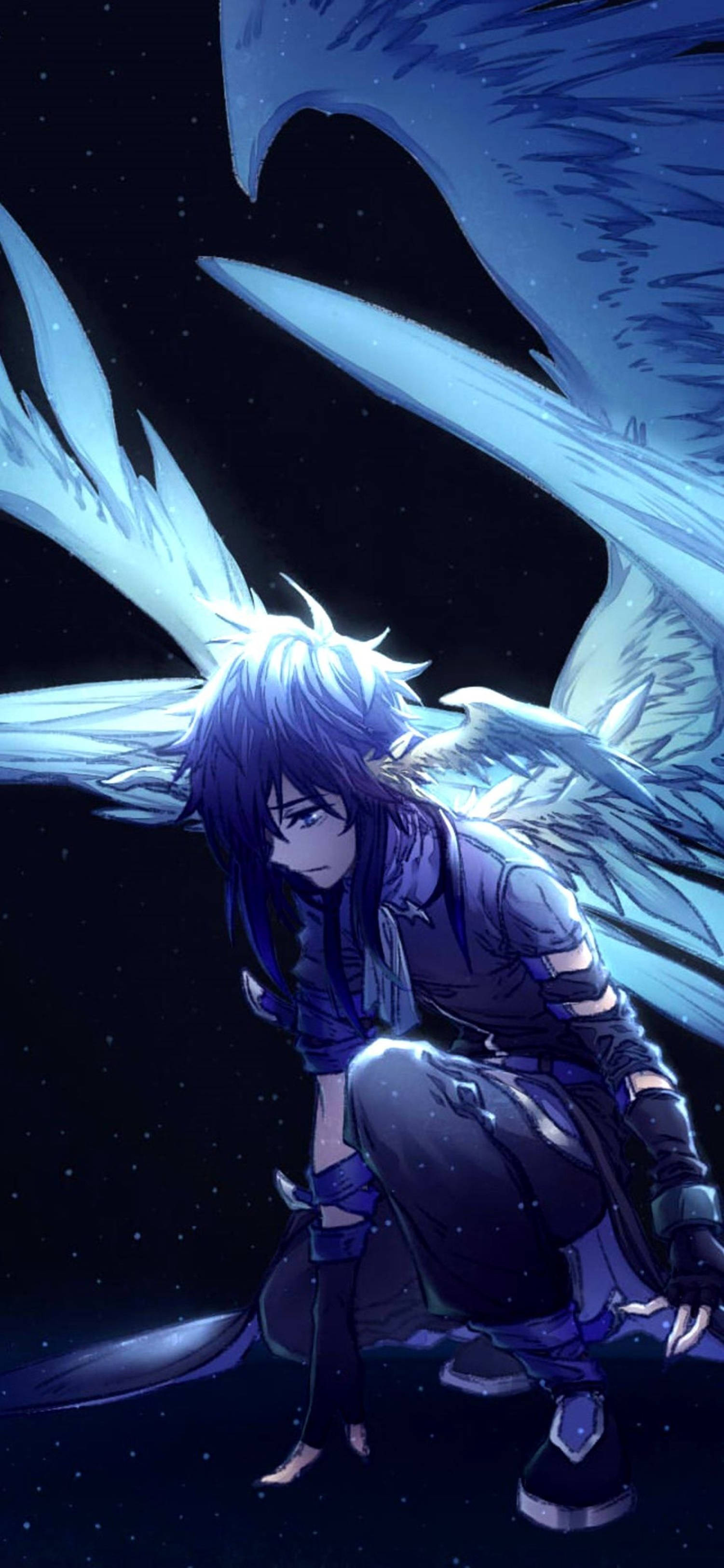 4K Anime ไอโฟน Grunge เด็กชายเทวดา วอลเปเปอร์