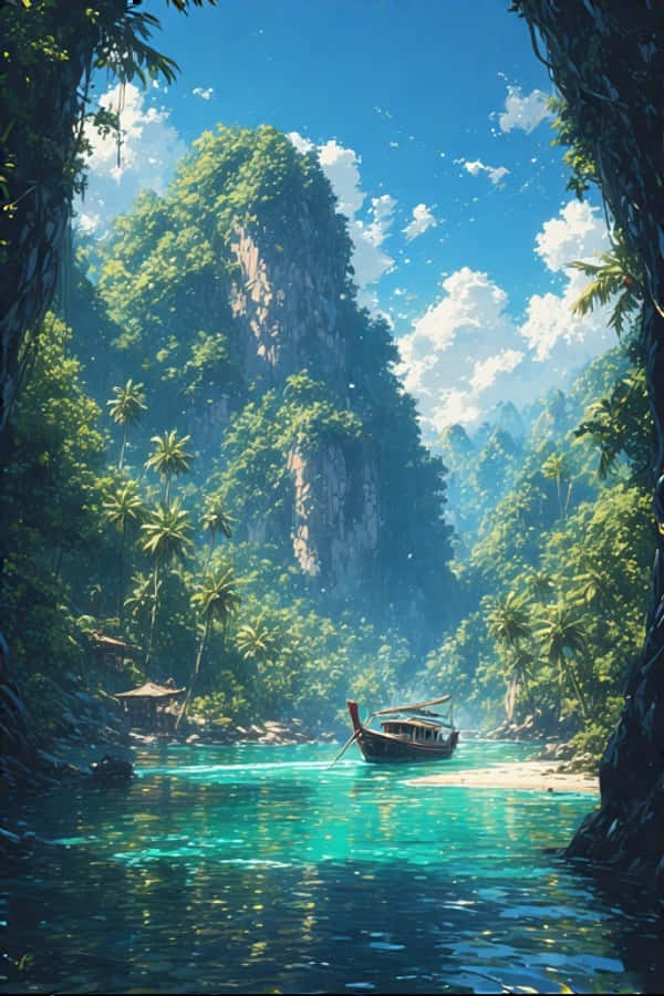 เรือหางยาวและหน้าผาหินปูนสวรรค์เขตร้อน 4K วอลเปเปอร์
