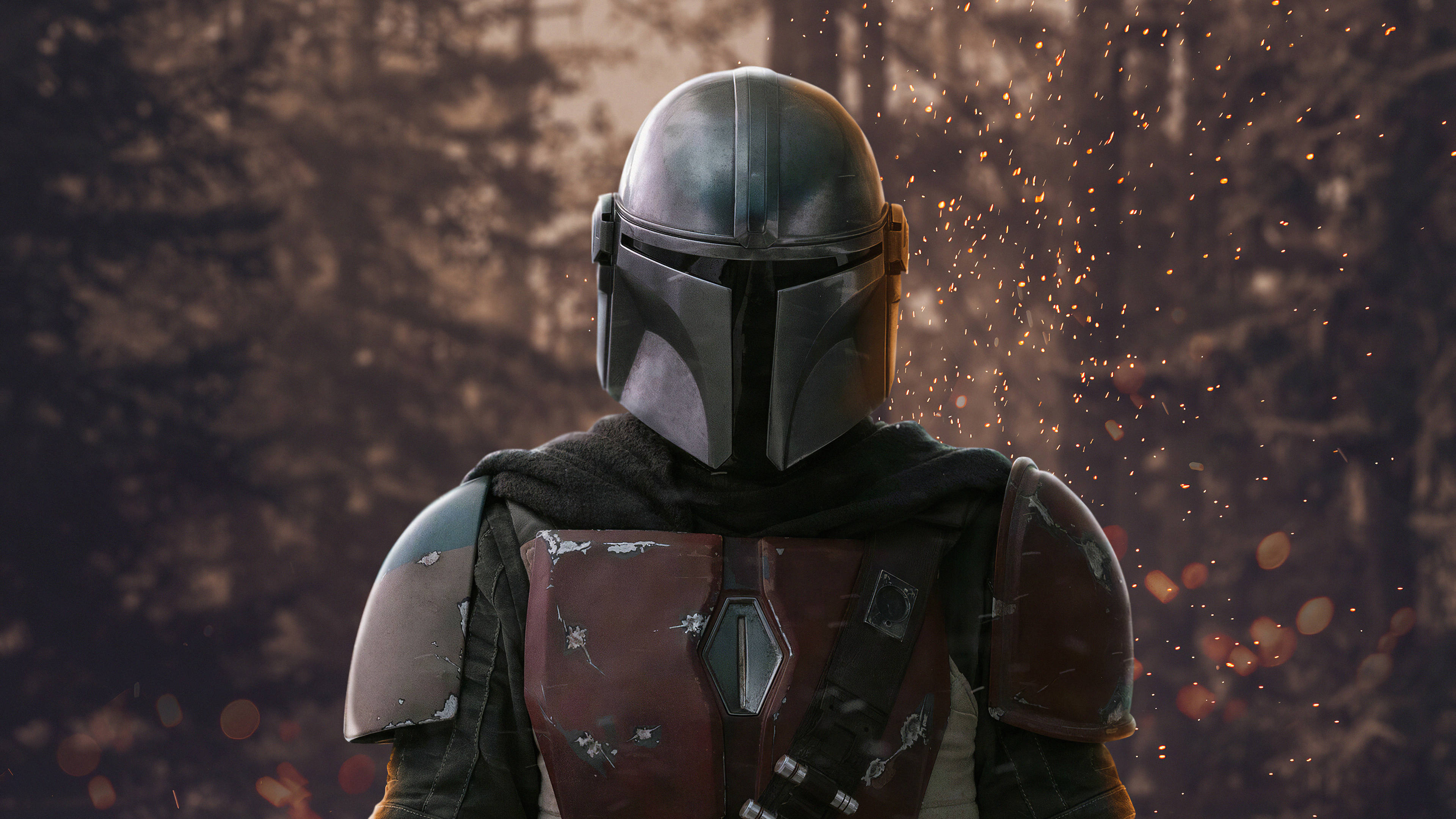 4K The Mandalorian Boba Fett ในป่ามืด วอลเปเปอร์