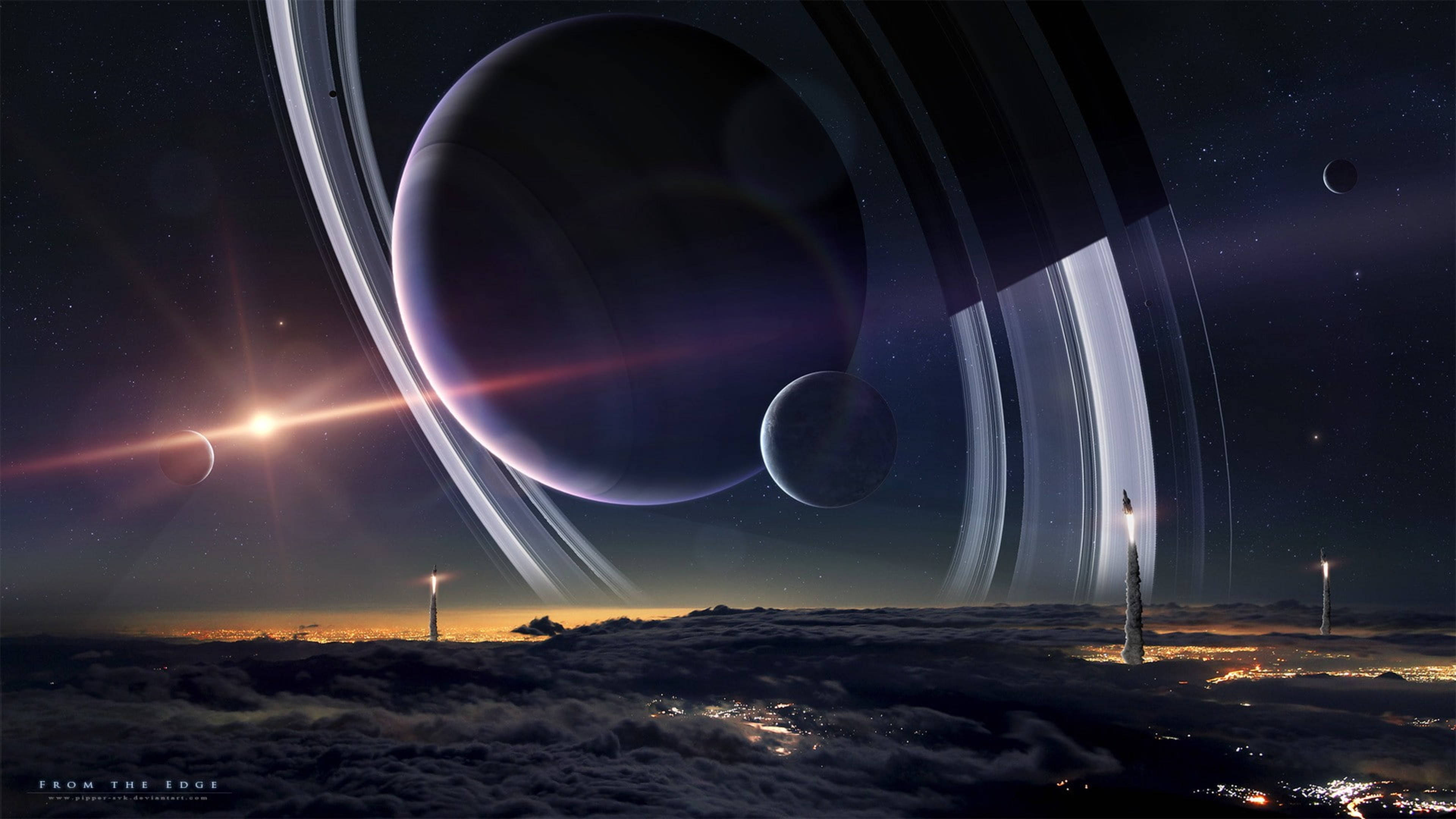 ประภาคารดาวเสาร์ 4K วอลเปเปอร์