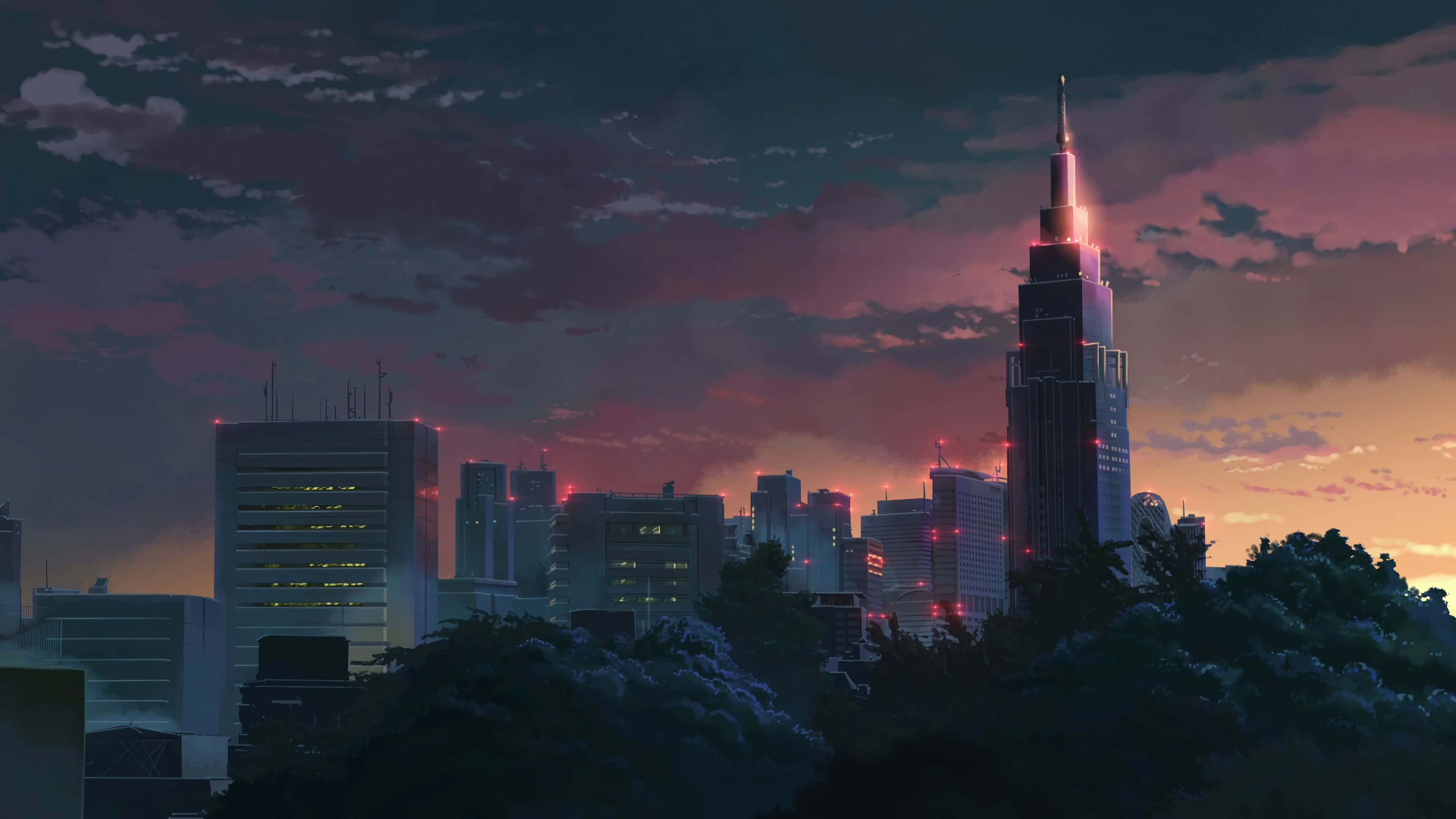 4K อนิเมะทิวทัศน์เมืองโตเกียว วอลเปเปอร์