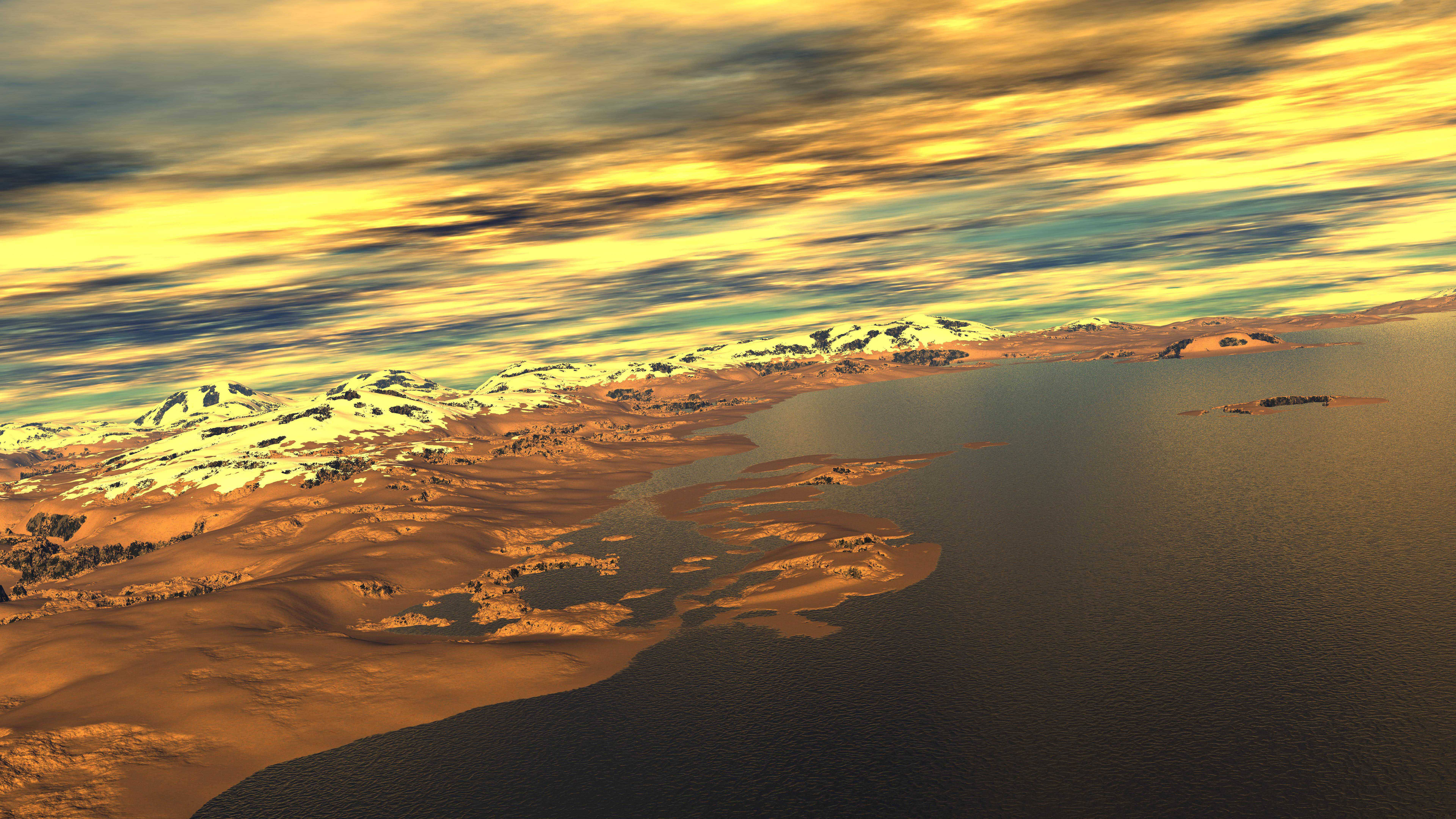 8K 7680x4320 Ultra HD Resolution Desktop Sunset วอลเปเปอร์