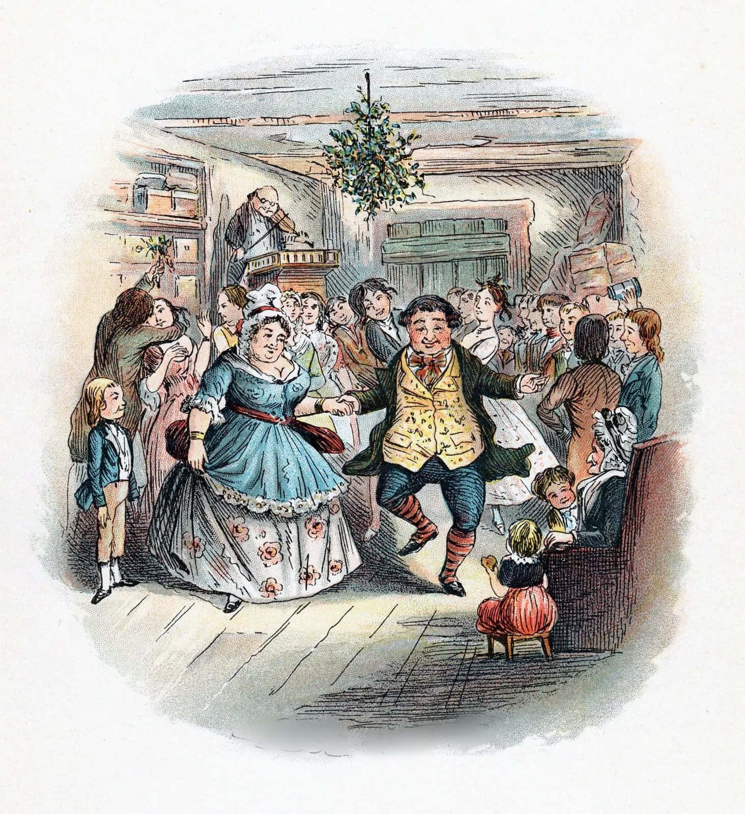 ภาพเหมือนเทศกาลของเอเบเนเซอร์ สครูจ จาก A Christmas Carol วอลเปเปอร์