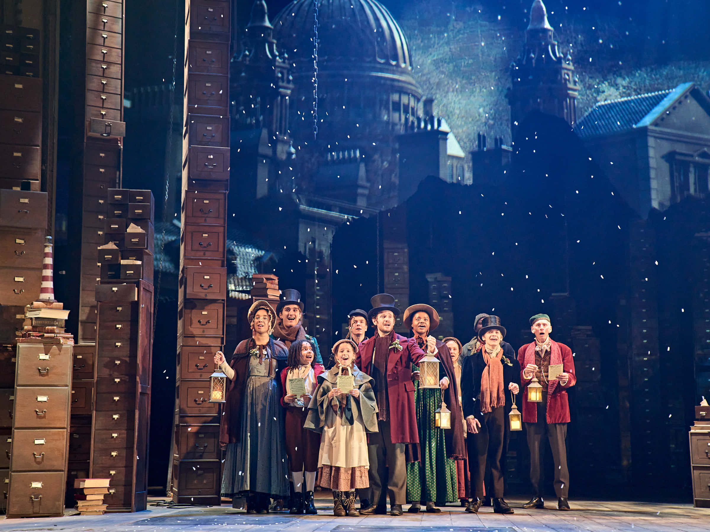 ทิวทัศน์ที่มีชีวิตชีวาใน A Christmas Carol วอลเปเปอร์