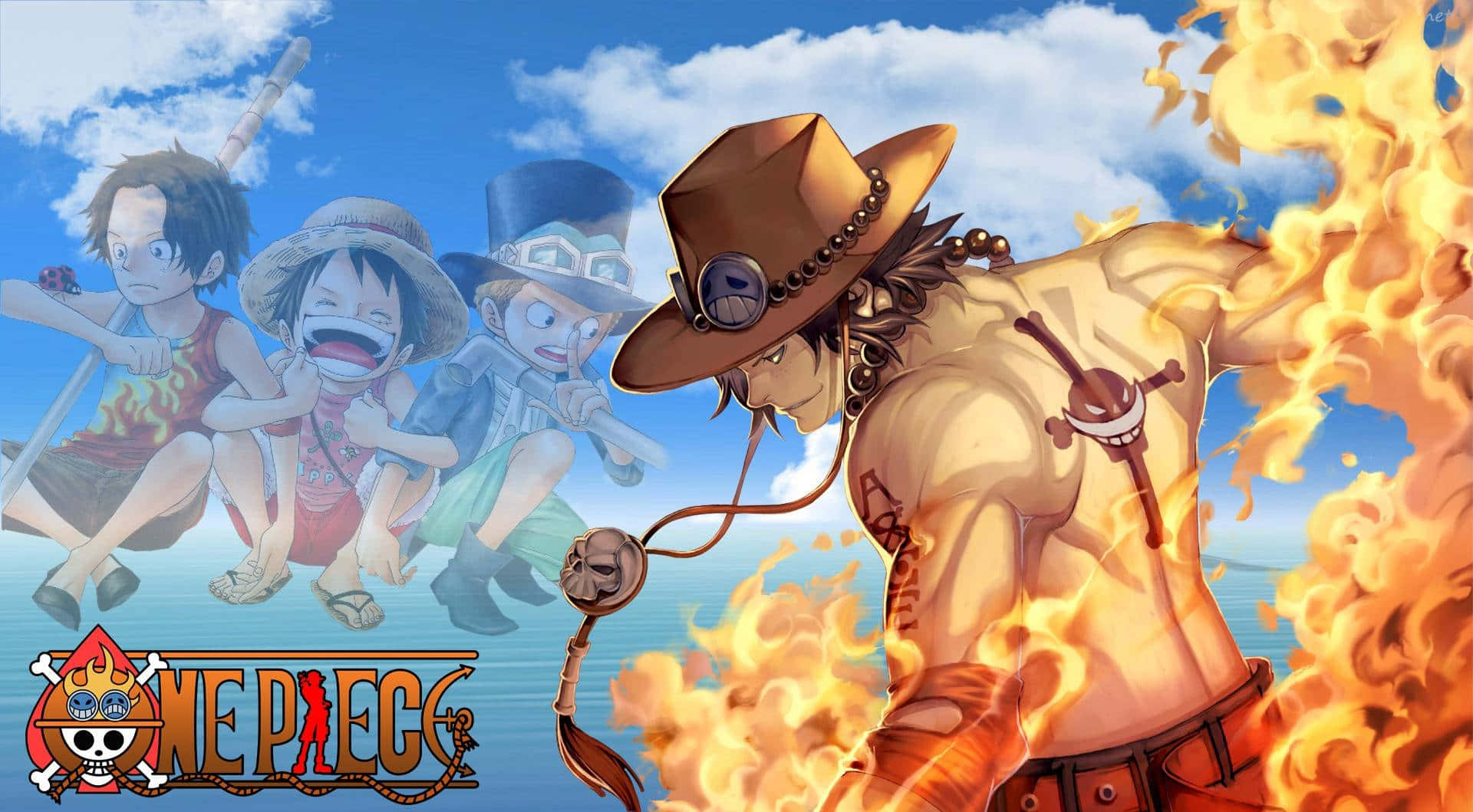 รูปภาพ Ace กำลังลุกเป็นไฟ One Piece วอลเปเปอร์