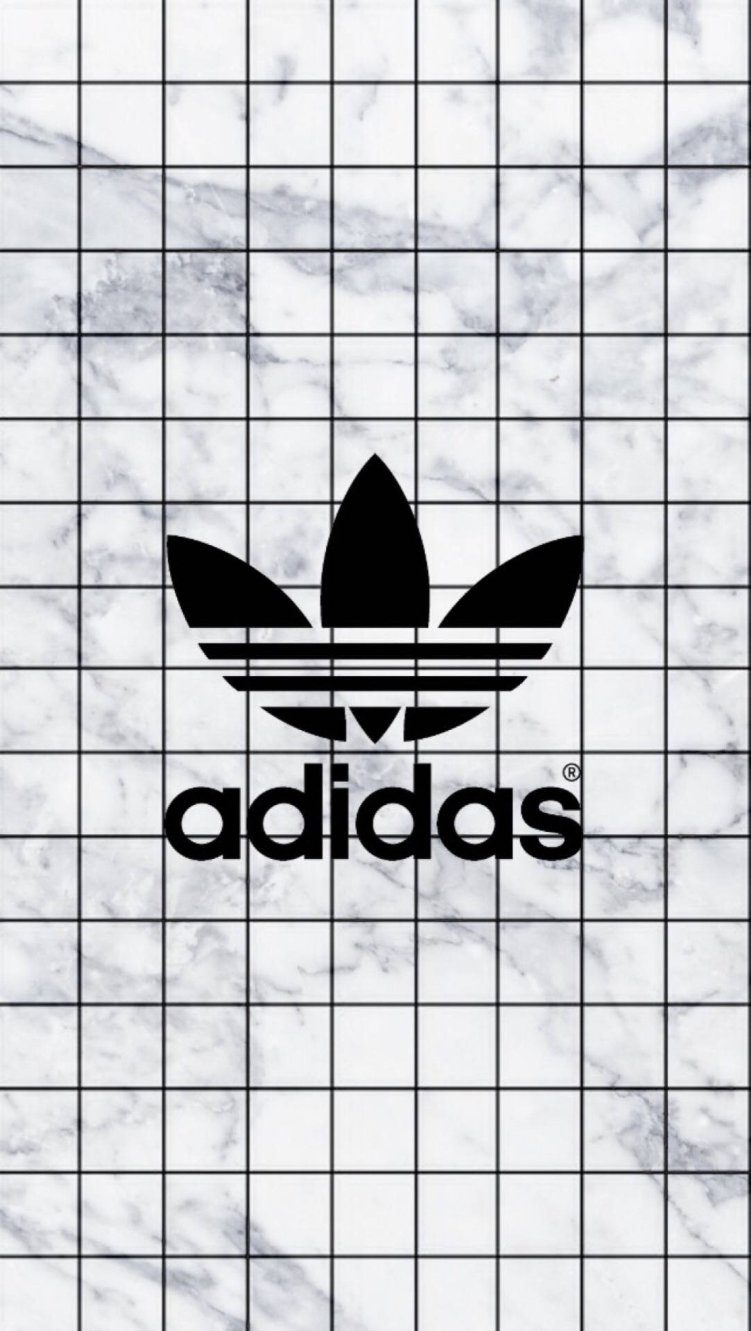 โลโก้ Adidas สไตล์ Tumblr สีขาวบนพื้นหินอ่อน วอลเปเปอร์