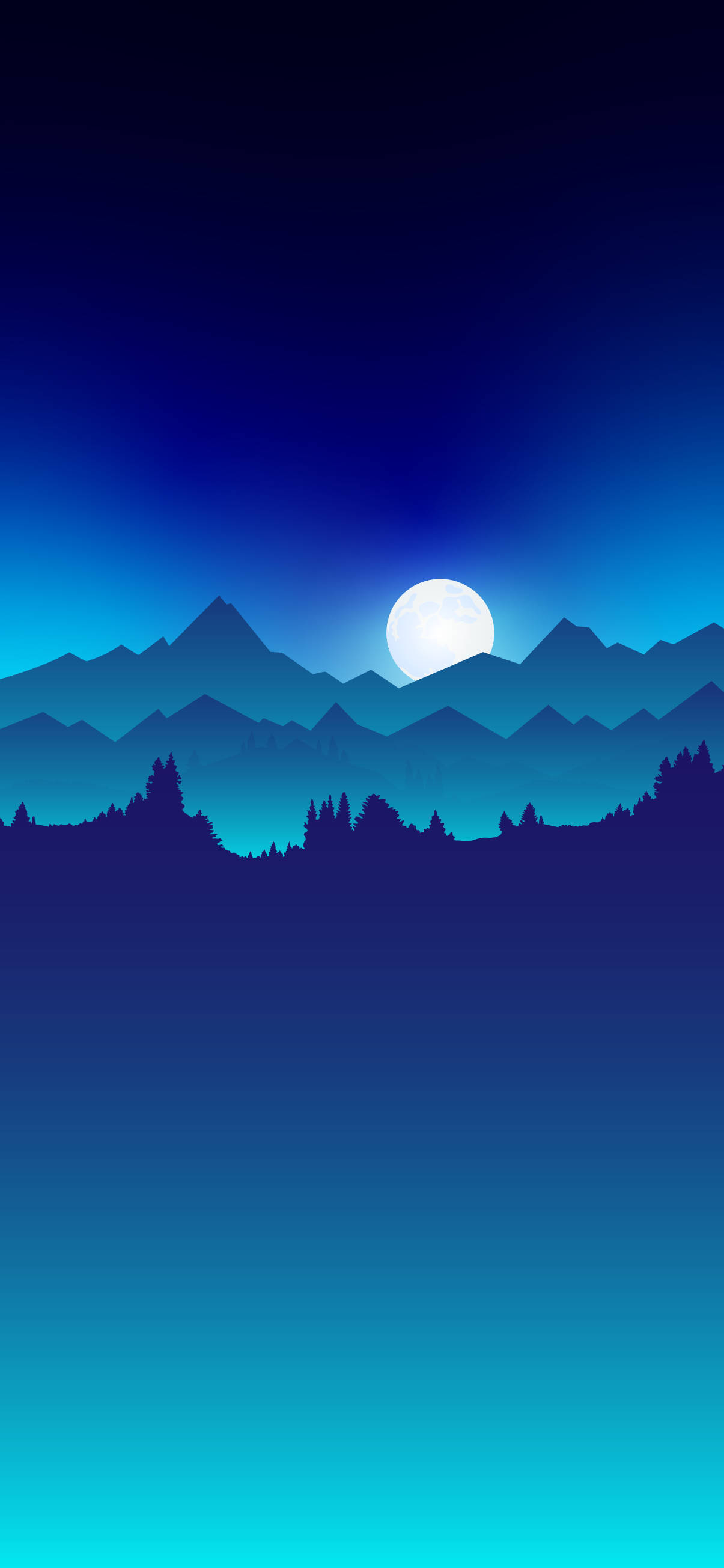 Aesthetic Blue ภูเขาจันทร์ ดิจิทัล วอลเปเปอร์