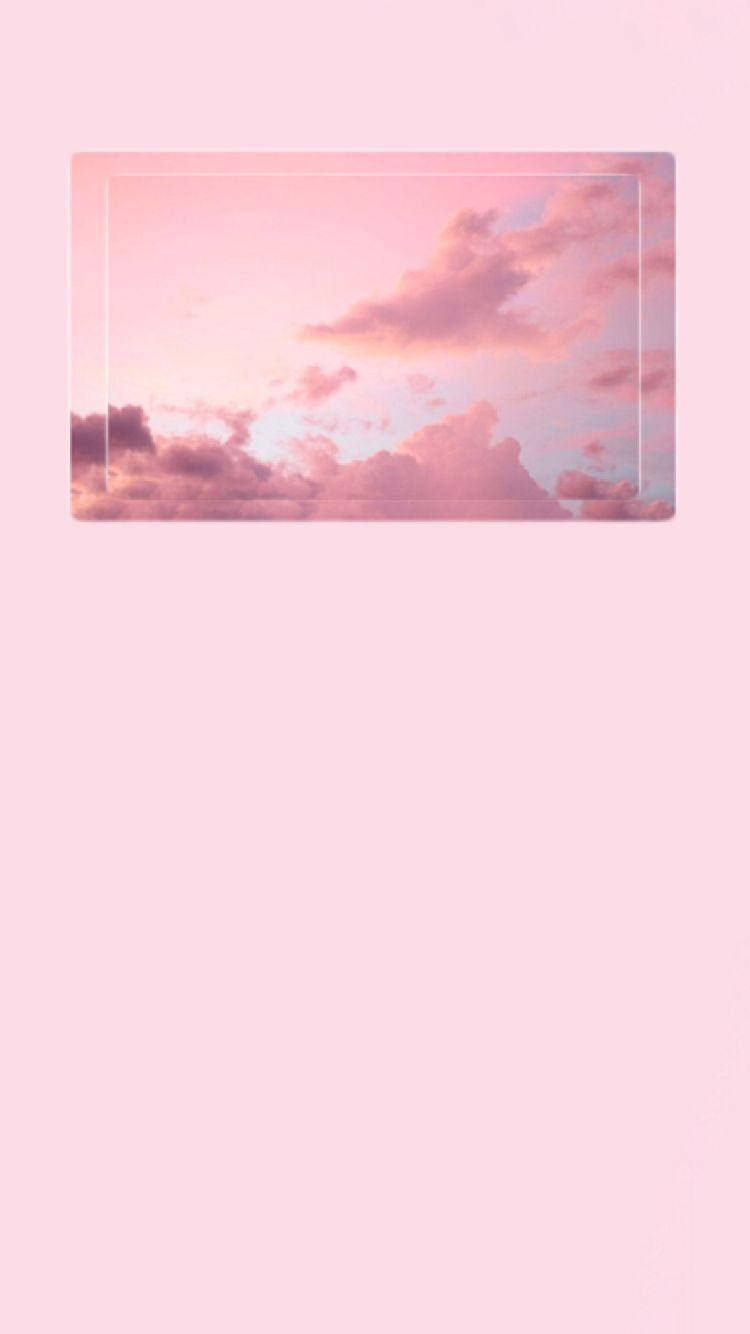 วอลเปเปอร์ไอโฟนสีชมพูสไตล์ aesthetic กรอบท้องฟ้า วอลเปเปอร์