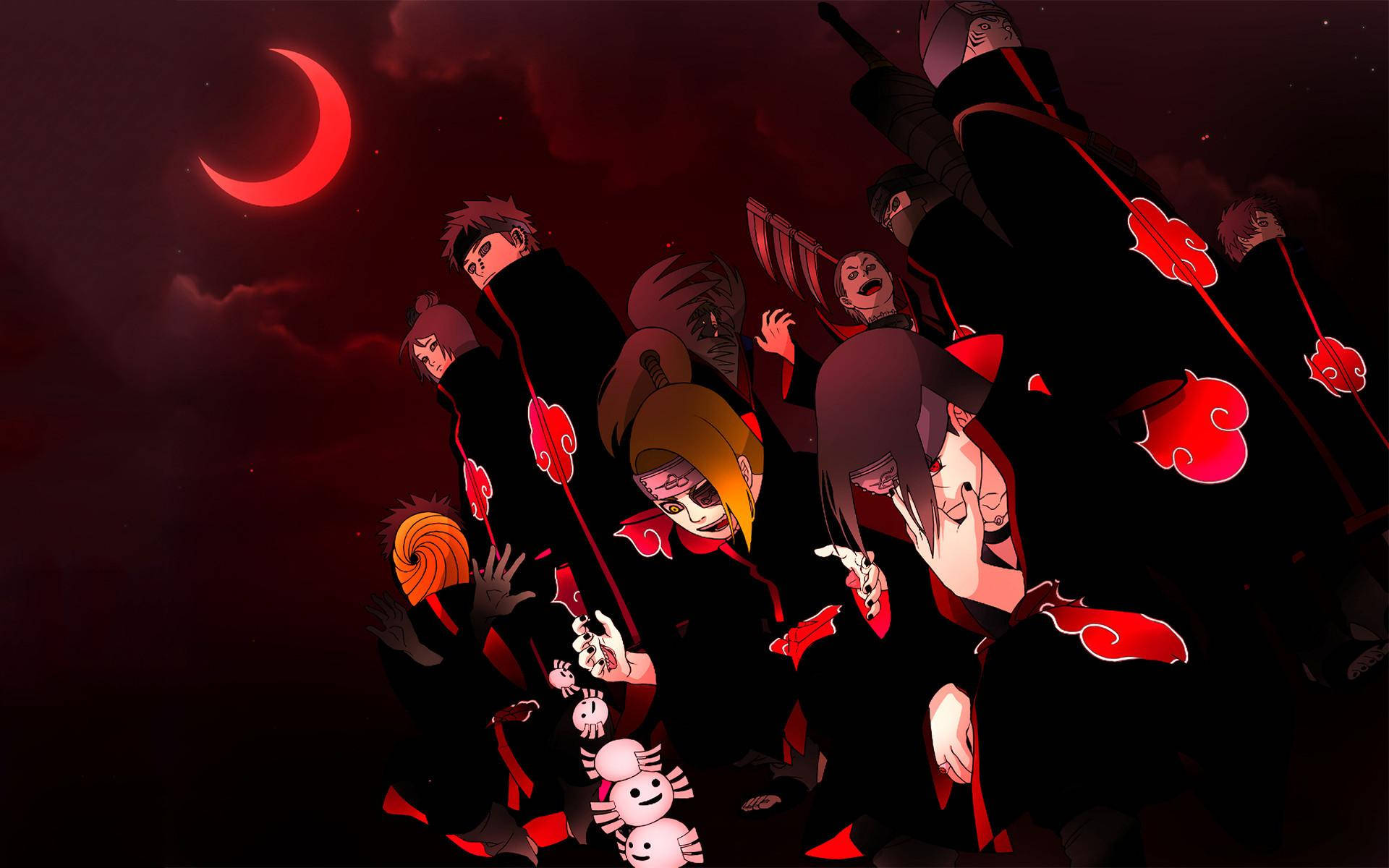 Akatsuki พระจันทร์เสี้ยวสีแดง สำหรับพีซี วอลเปเปอร์