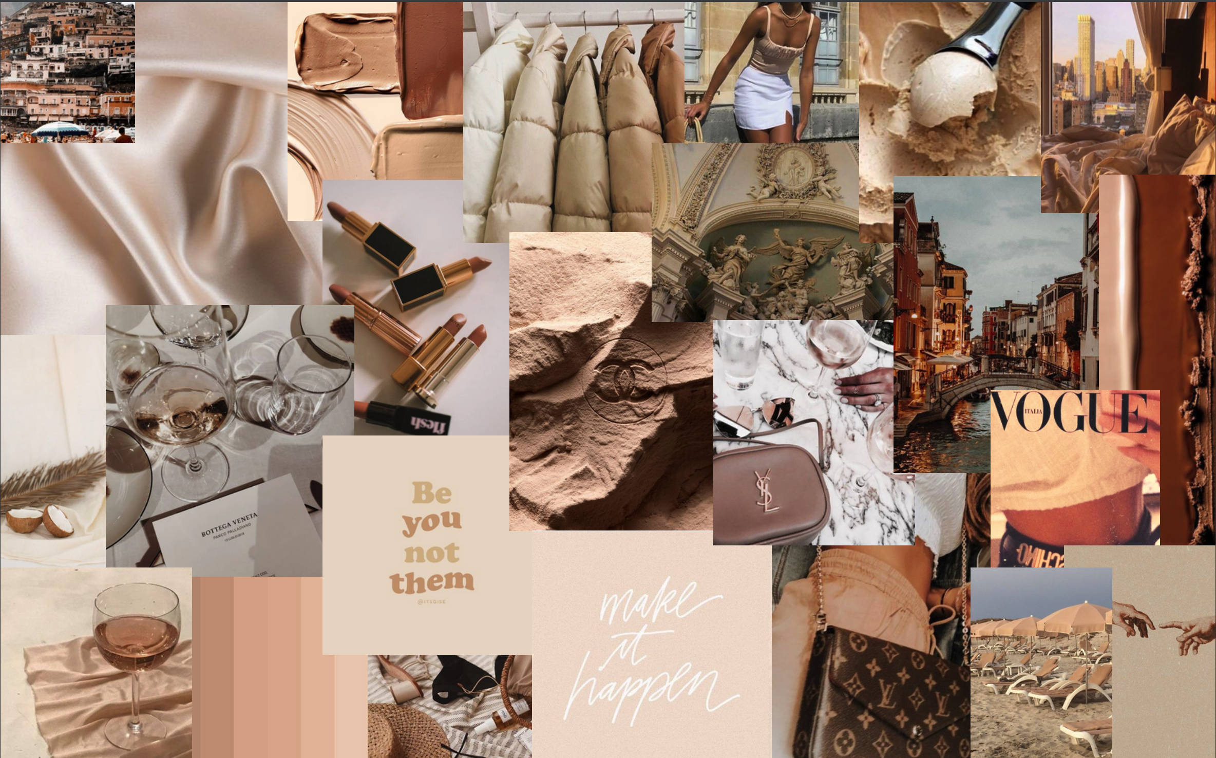 All Things Classy: The Vogue Beige Aesthetic Desktop วอลเปเปอร์
