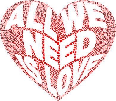 กราฟิกหัวใจ All You Need Is Love วอลเปเปอร์