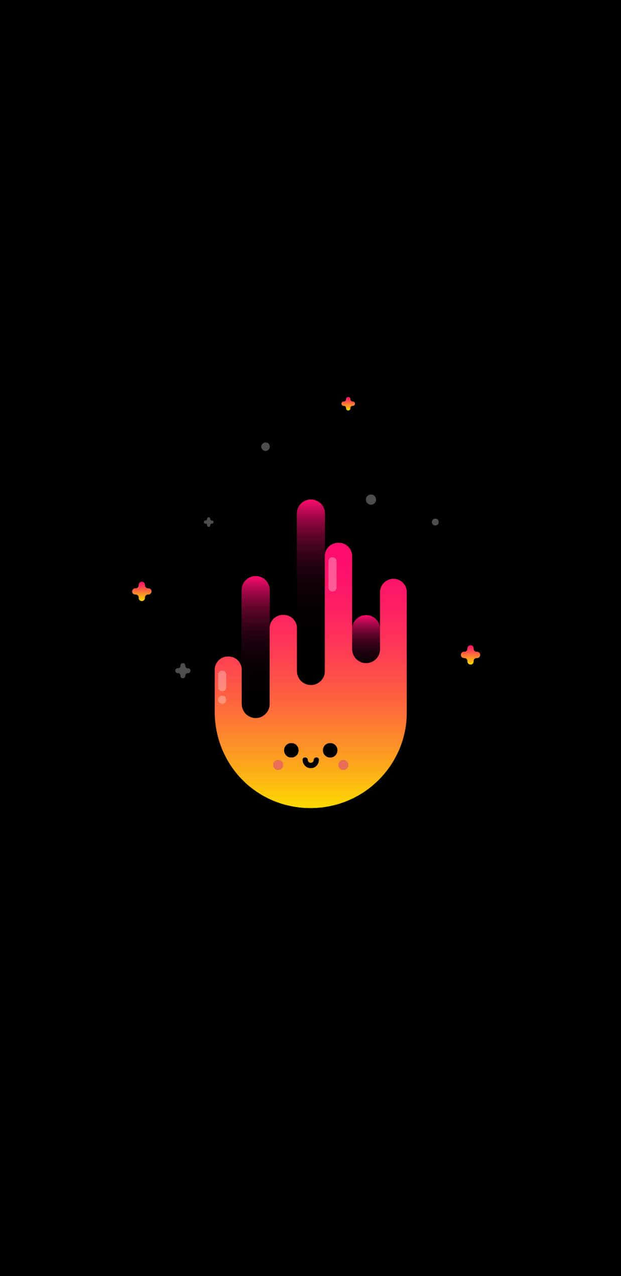 พื้นหลัง AMOLED ใบหน้าไฟน่ารัก วอลเปเปอร์