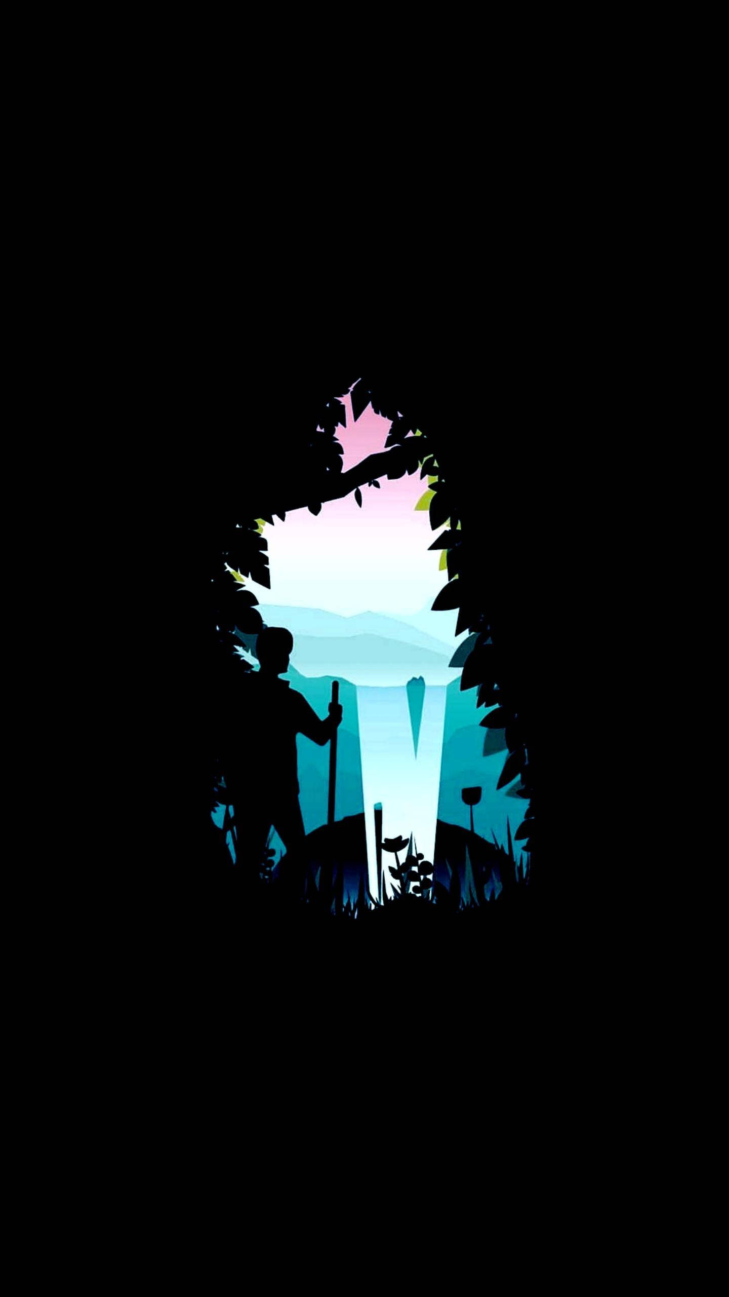 เพลิดเพลินกับความสดใสของธรรมชาติภายใต้ท้องฟ้ายามค่ำคืนของ AMOLED วอลเปเปอร์