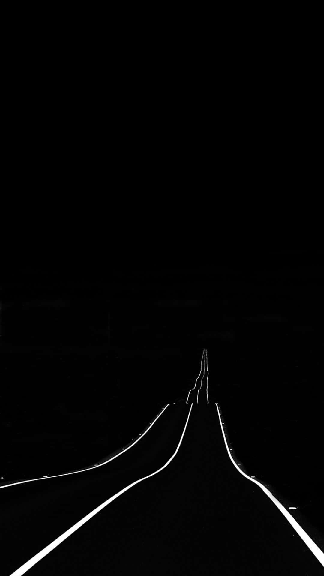 พื้นหลัง AMOLED ถนนยาวโค้ง วอลเปเปอร์
