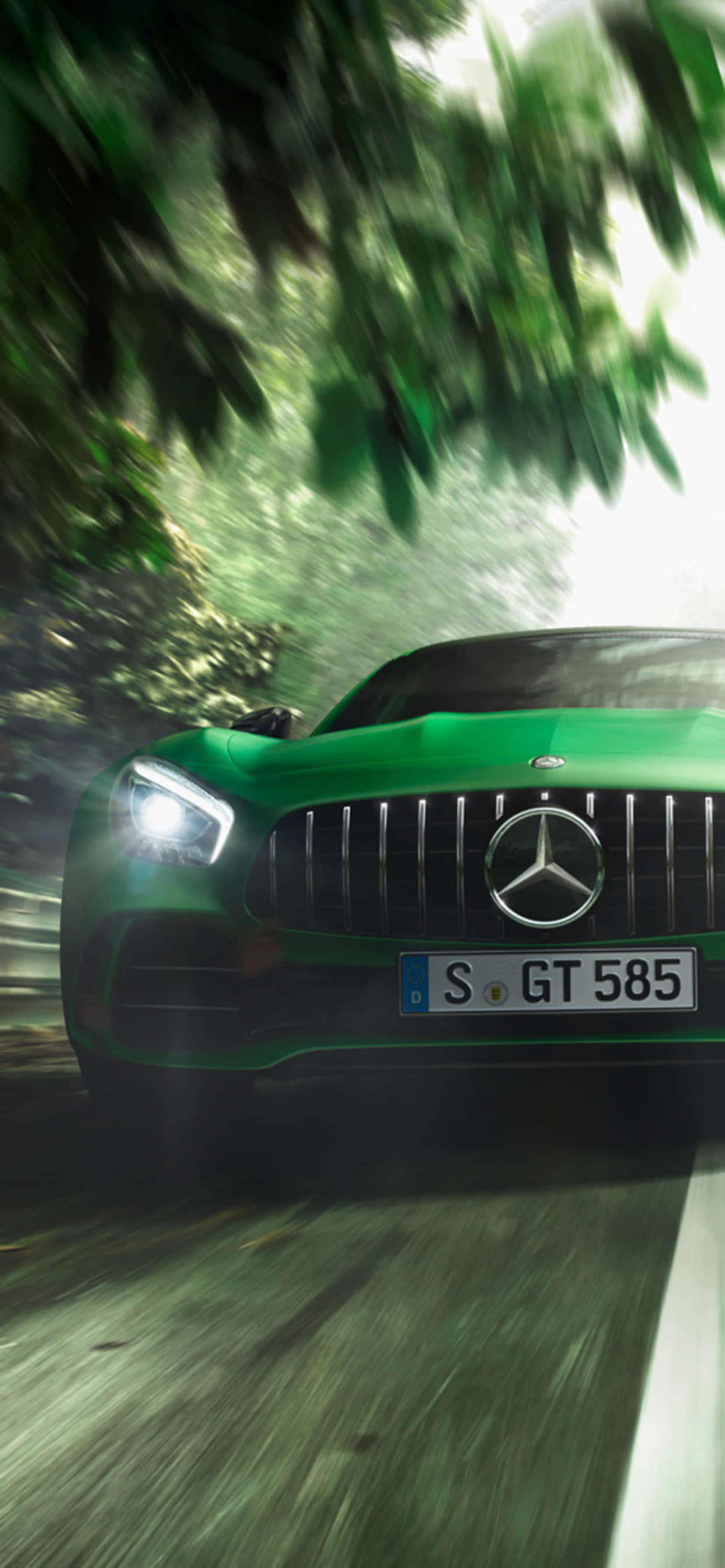 พื้นหลัง Android AMG GT-R สีเขียว วอลเปเปอร์