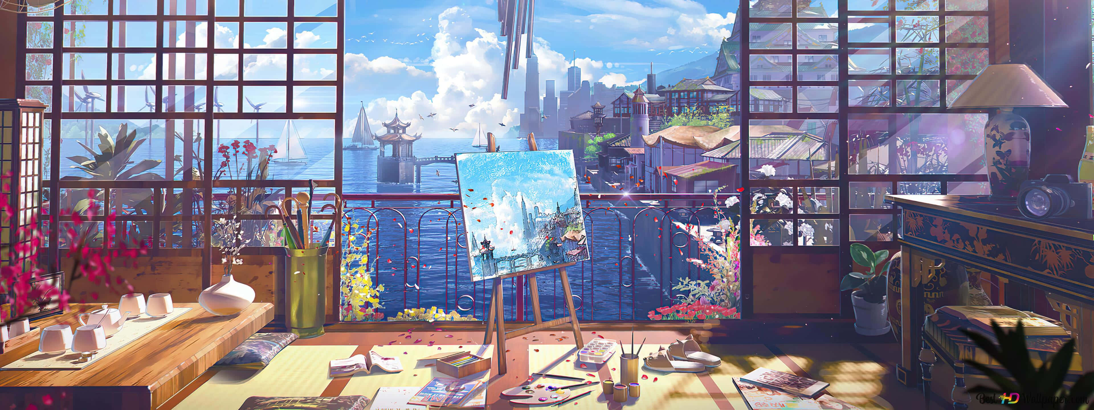 ยินดีต้อนรับสู่ Anime City - ศูนย์กลางอนิเมะและวัฒนธรรมแห่งอนาคต วอลเปเปอร์
