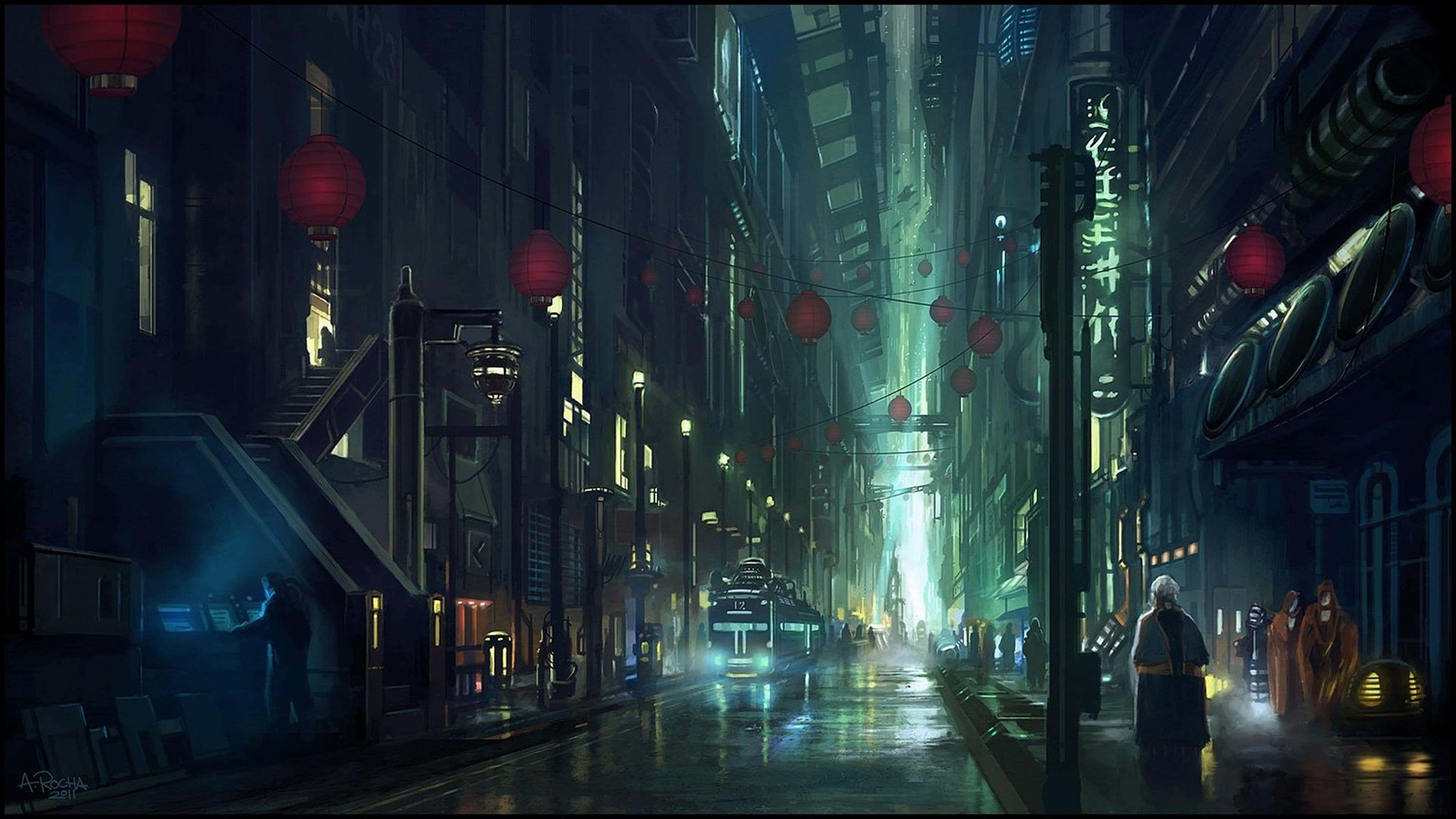 สำรวจโลกสีสันของ Anime City และค้นหาการผจญภัยที่รอคุณอยู่ วอลเปเปอร์