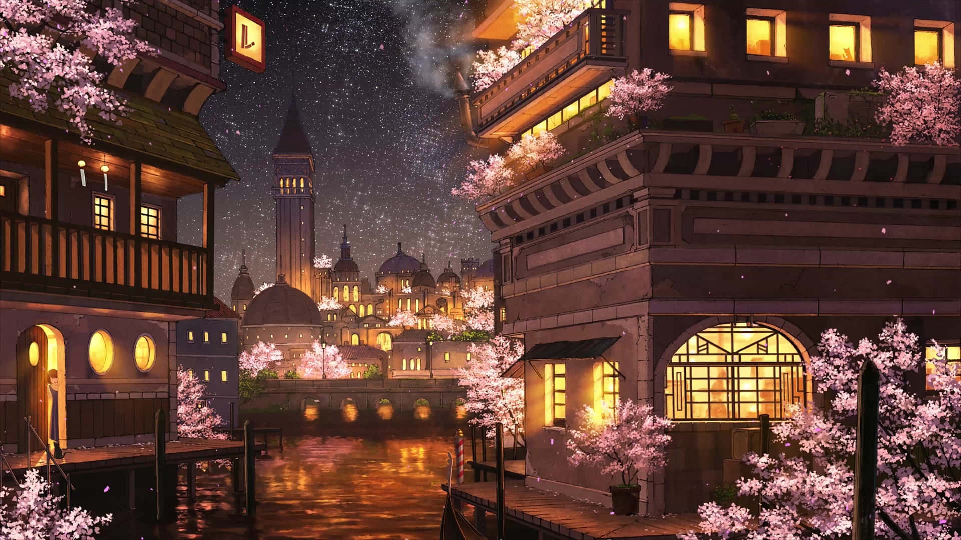 ค้นพบความงามอันน่าหลงใหลของ Anime City วอลเปเปอร์