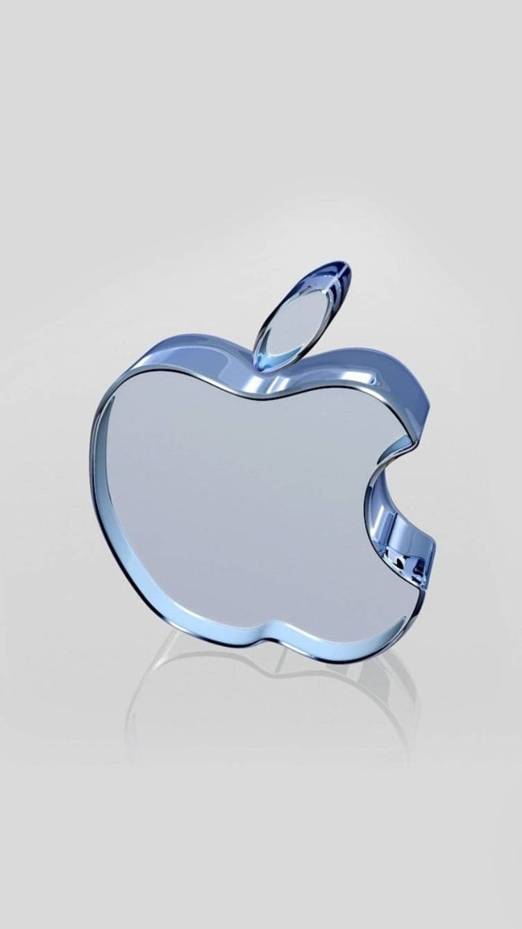 โลโก้ Apple แบบกระจก 3D สำหรับ iPhone วอลเปเปอร์