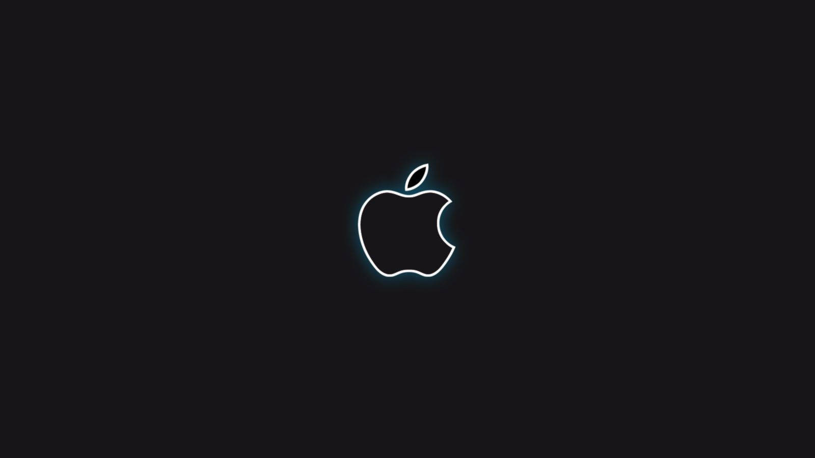 โลโก้ Apple สีดำพื้นหลังดำ วอลเปเปอร์