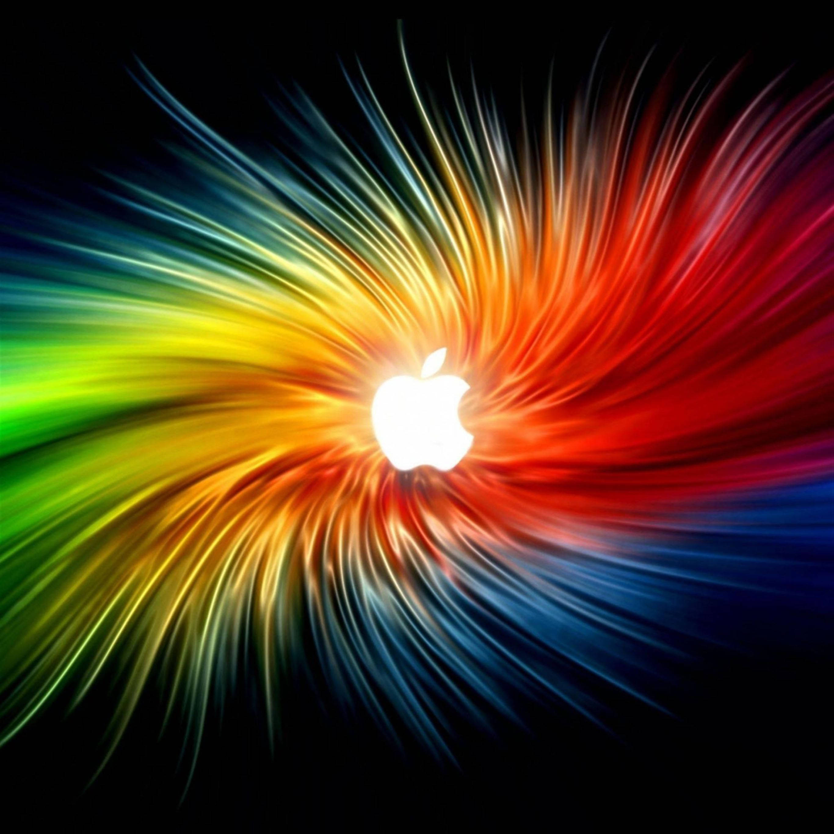 โลโก้ Apple บนผ้าสายรุ้ง สำหรับ iPad Pro วอลเปเปอร์
