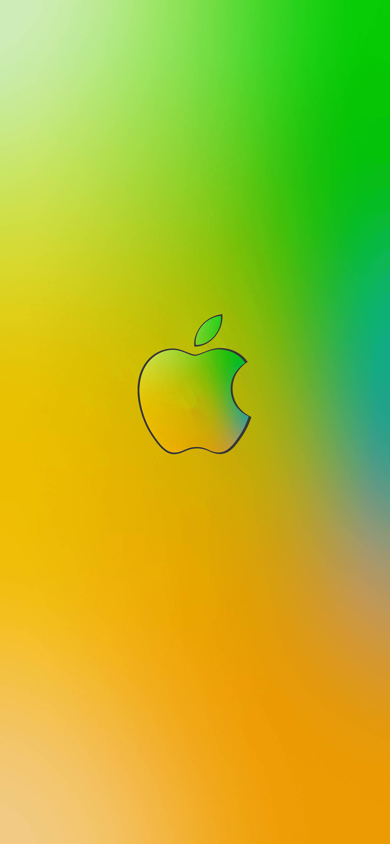 โลโก้ Apple สีเขียวอมเหลือง iPhone วอลเปเปอร์