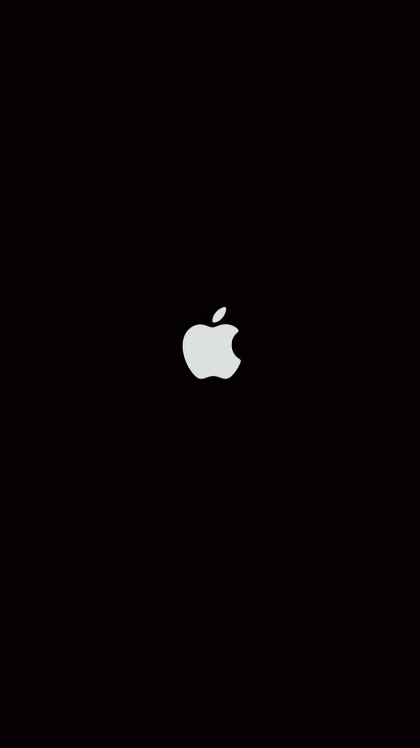โลโก้ Apple สีดำพื้นเรียบสำหรับ iPhone วอลเปเปอร์