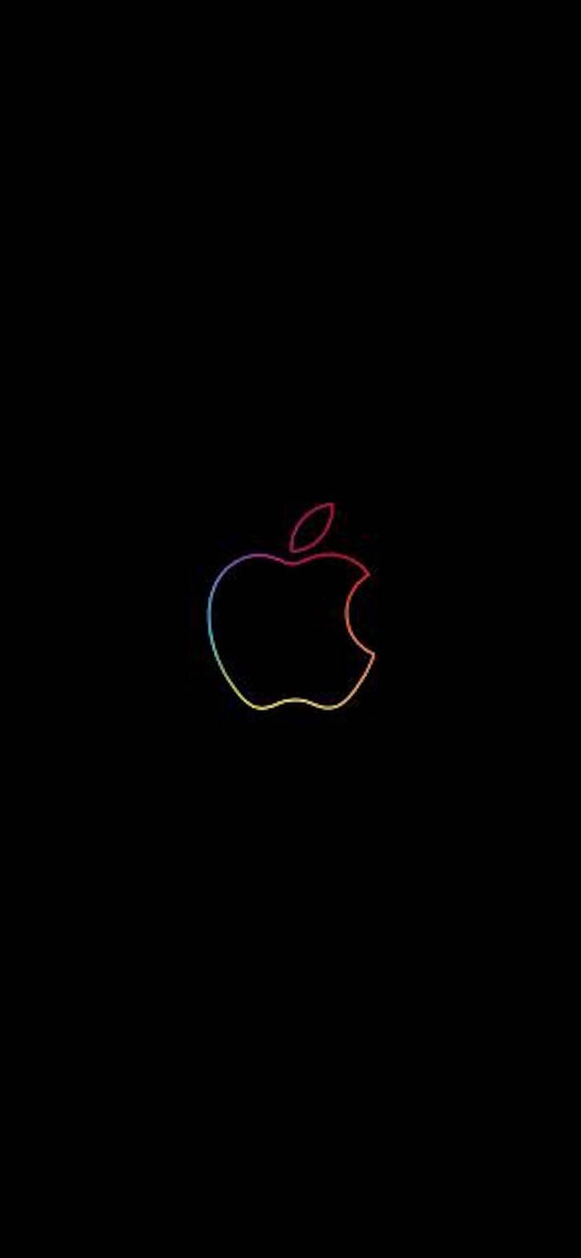 Apple iPhone XR ขอบสีรุ้งสดใส วอลเปเปอร์