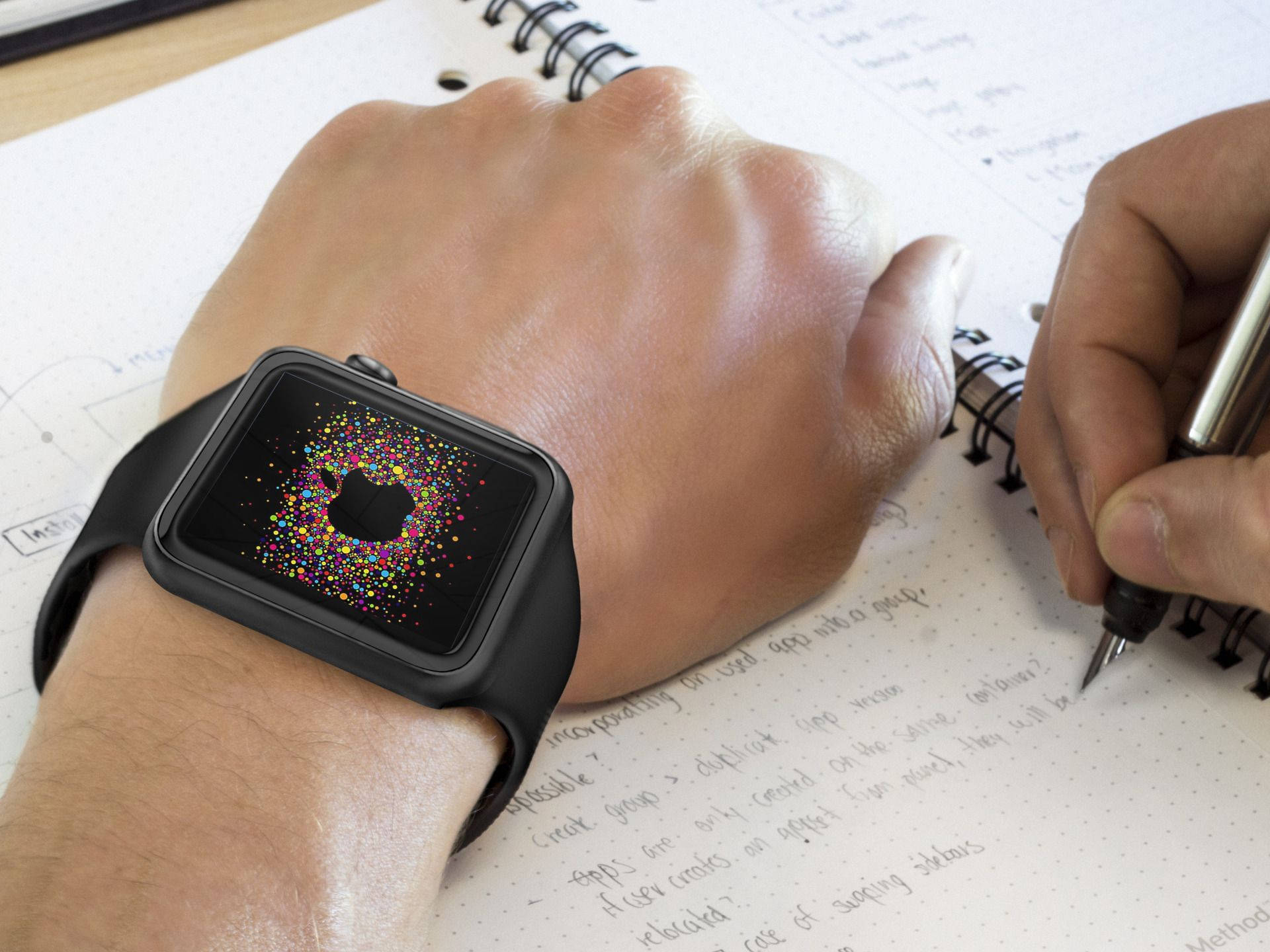 Apple Watch สายซิลิโคนดำ วอลเปเปอร์