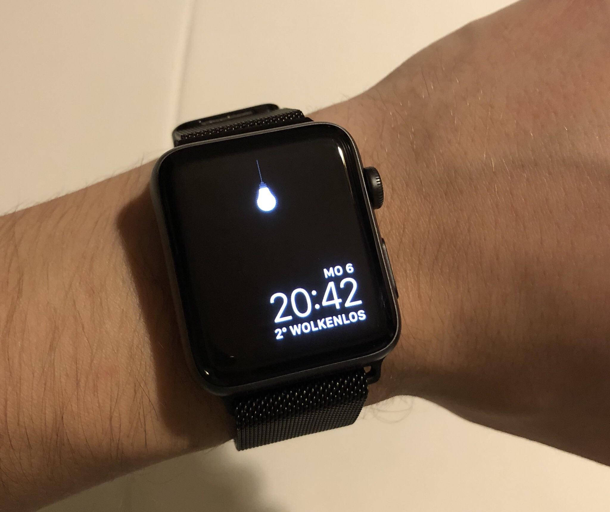 อินเทอร์เฟซหลอดไฟแขวน Apple Watch วอลเปเปอร์